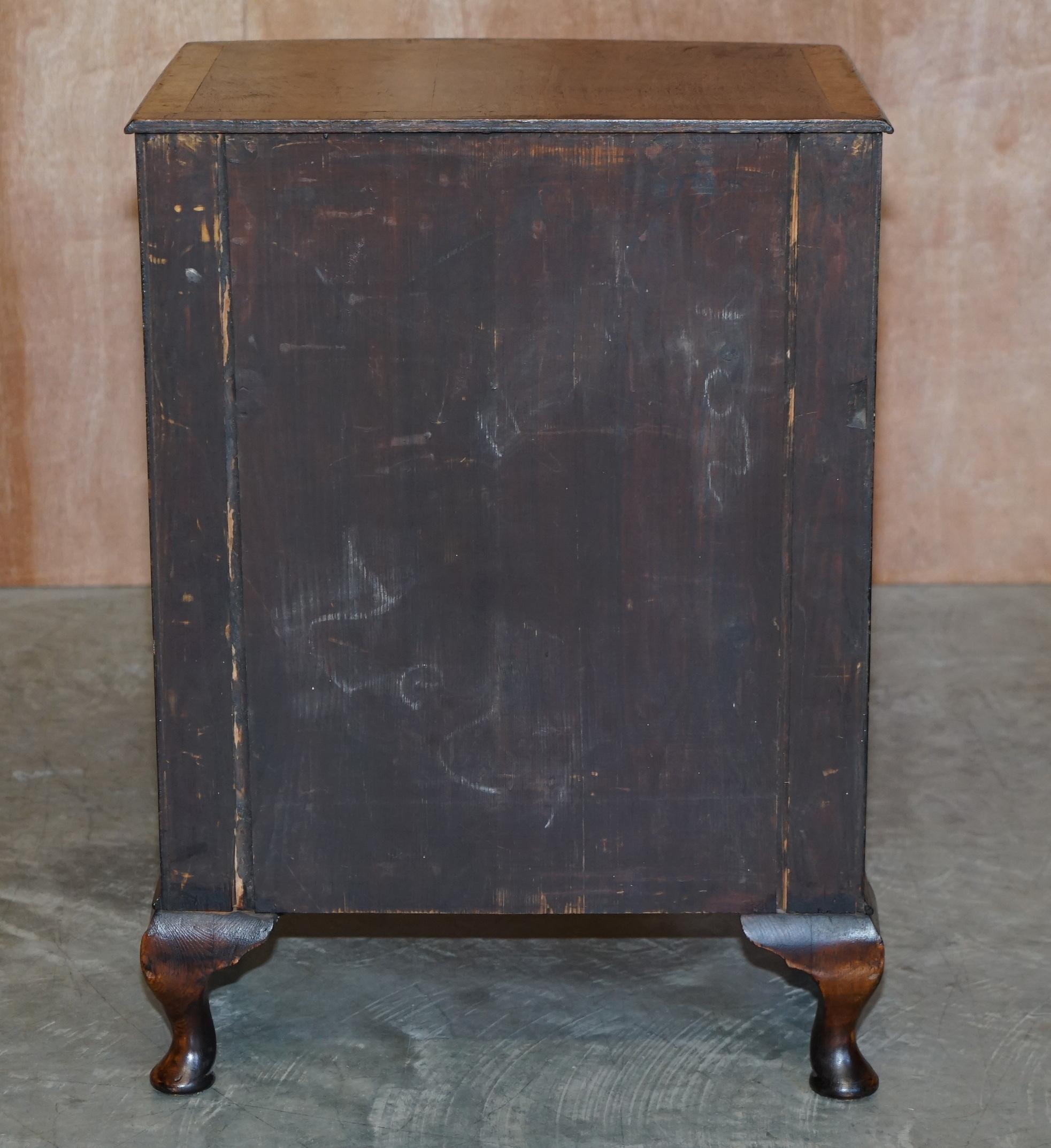 Large Side Table Sized Bow Fronted Chest of Drawers Made in the Georgian Manner 3