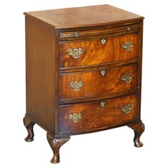 Large Side Table Sized Bow Fronted Chest of Drawers Made in the Georgian Manner