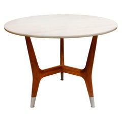 Large Side Table with Marble Top, Italian, 1950s