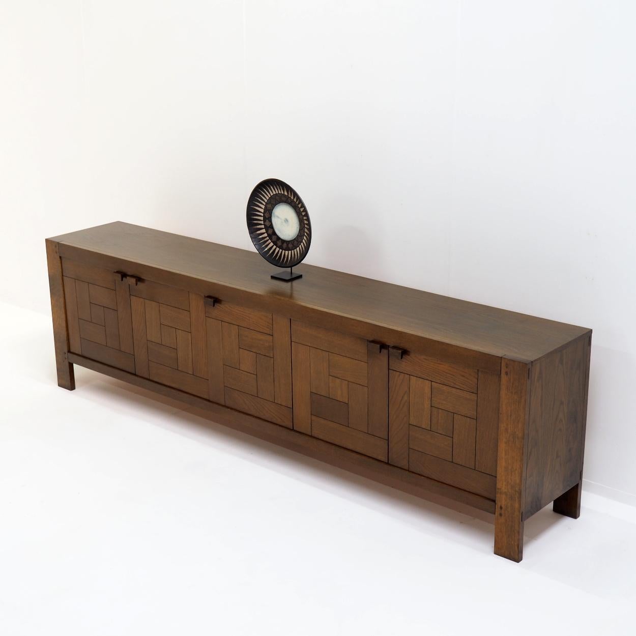 Brutalisme Grand buffet de Frans Defour pour Defour, Belgique, années 1970