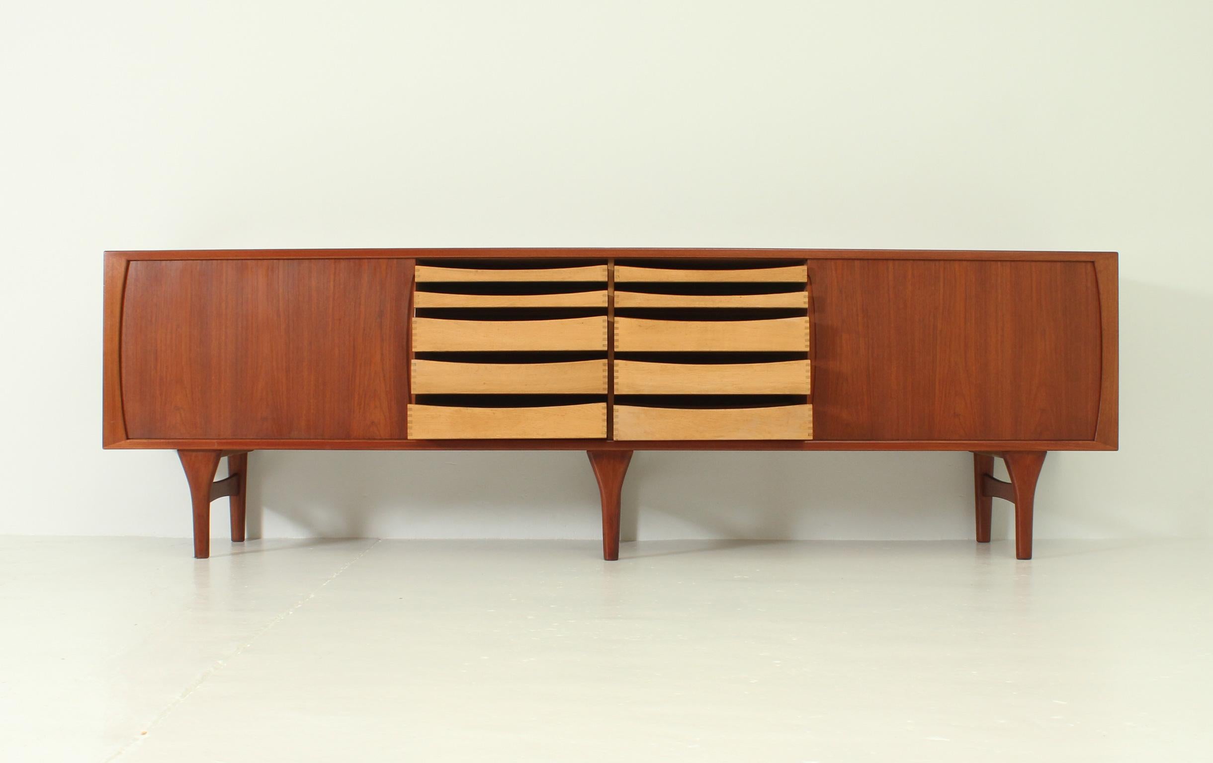Scandinavian Modern Large Sideboard by Henning Kjaernulf for Bruno Hansen
