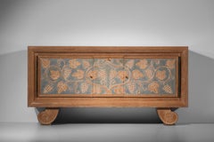 Large sideboard by René and Gilbert Schmitt in limed oak with vine leaf