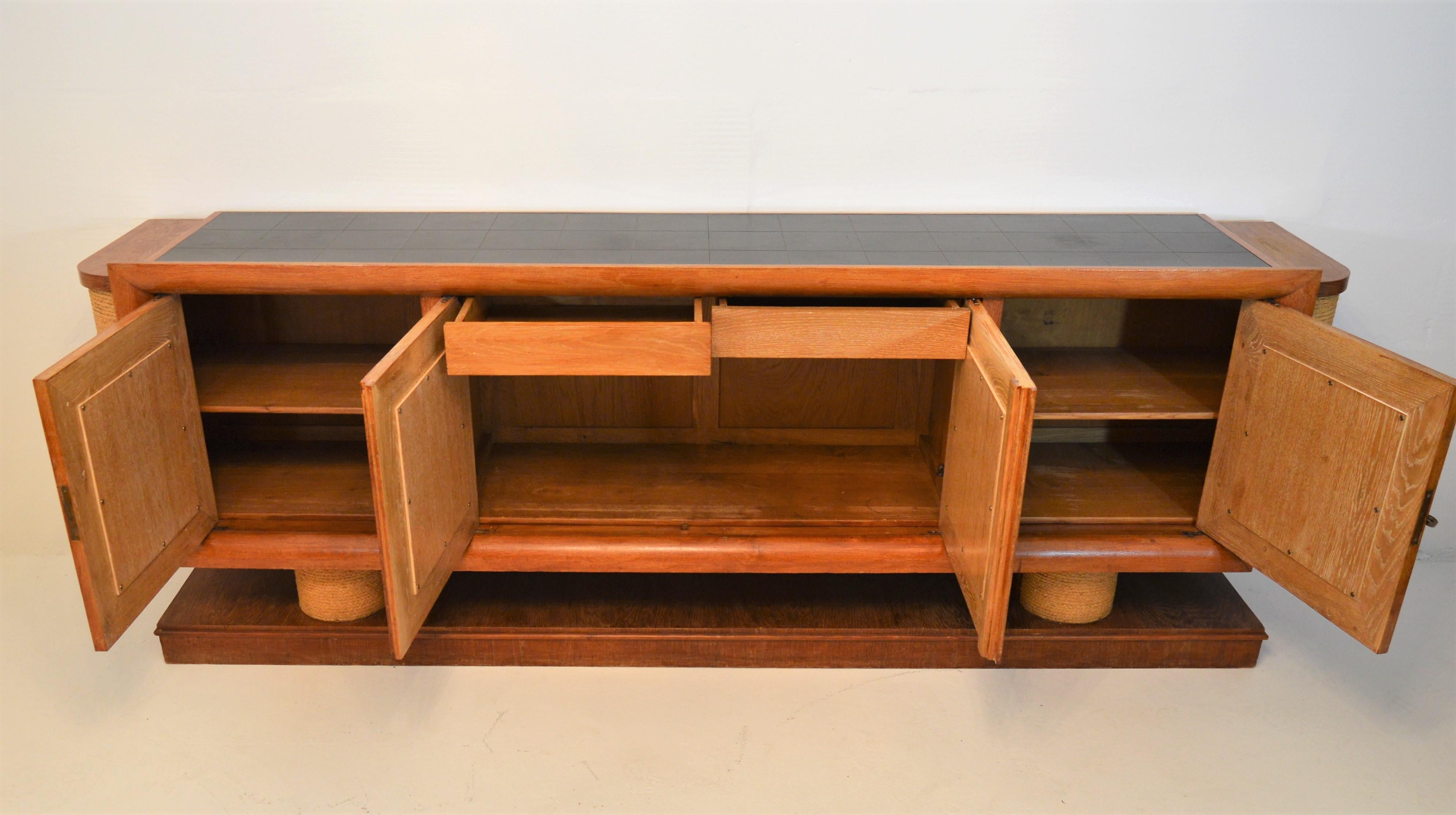 Large Sideboard in Oak by Adrien Audoux and Frida Minet, 1940 3