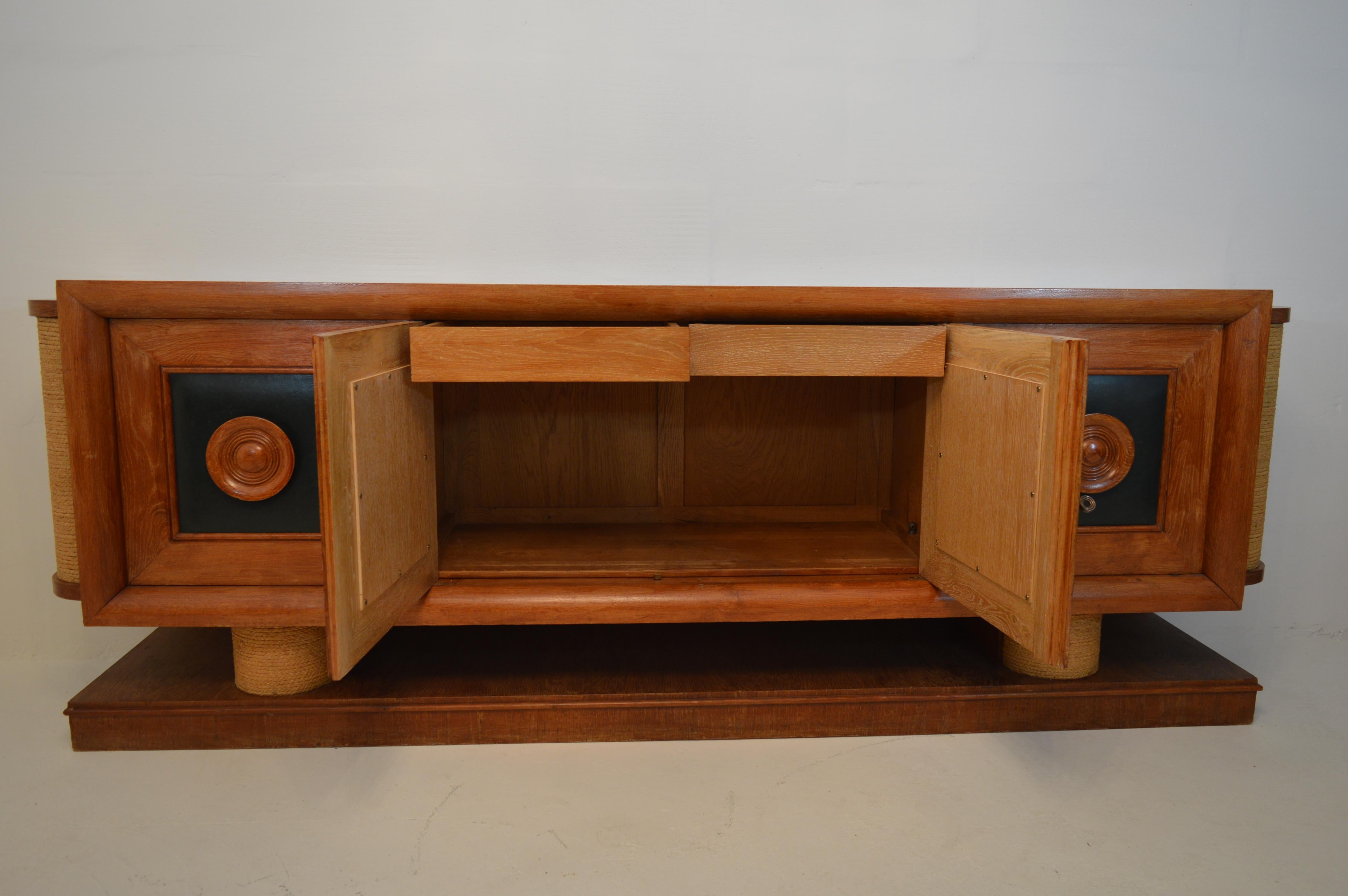 Large Sideboard in Oak by Adrien Audoux and Frida Minet, 1940 2