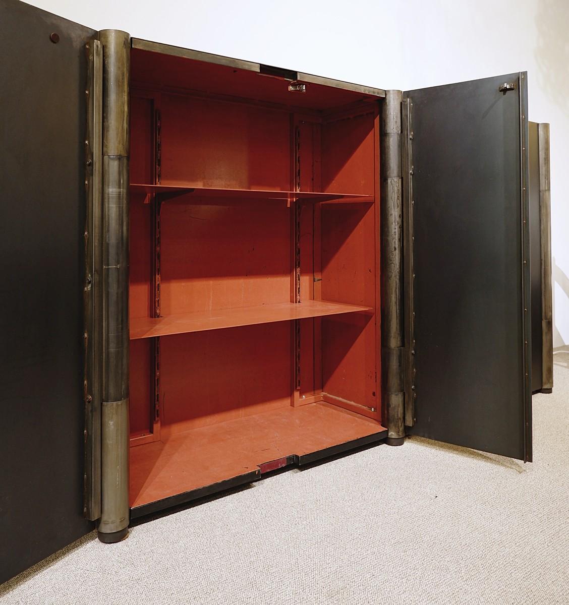 Large Sideboard in Patinated Steel by Designer Franck ROBICHEZ 1