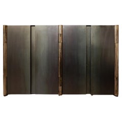 Large Sideboard in Patinated Steel by Designer Franck ROBICHEZ