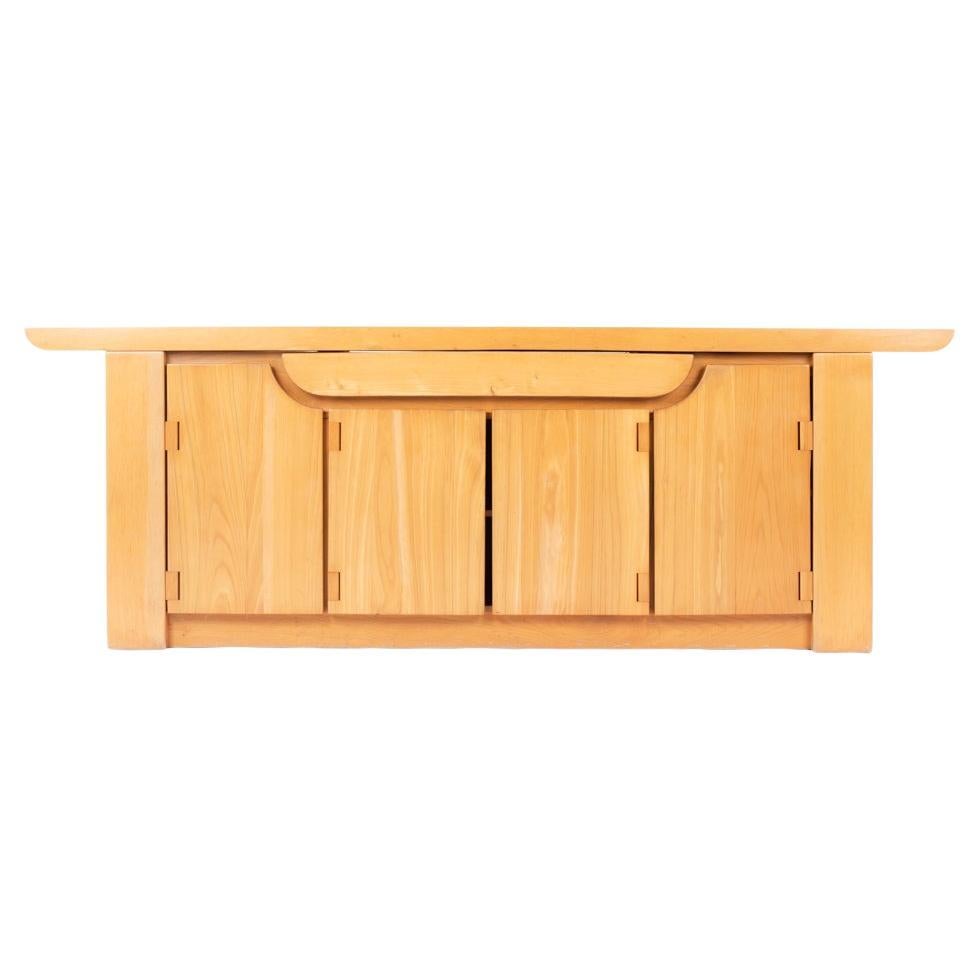 Large Sideboard in Solid Elm by Luigi Gorgoni Edited by Roche Bobois 1980
