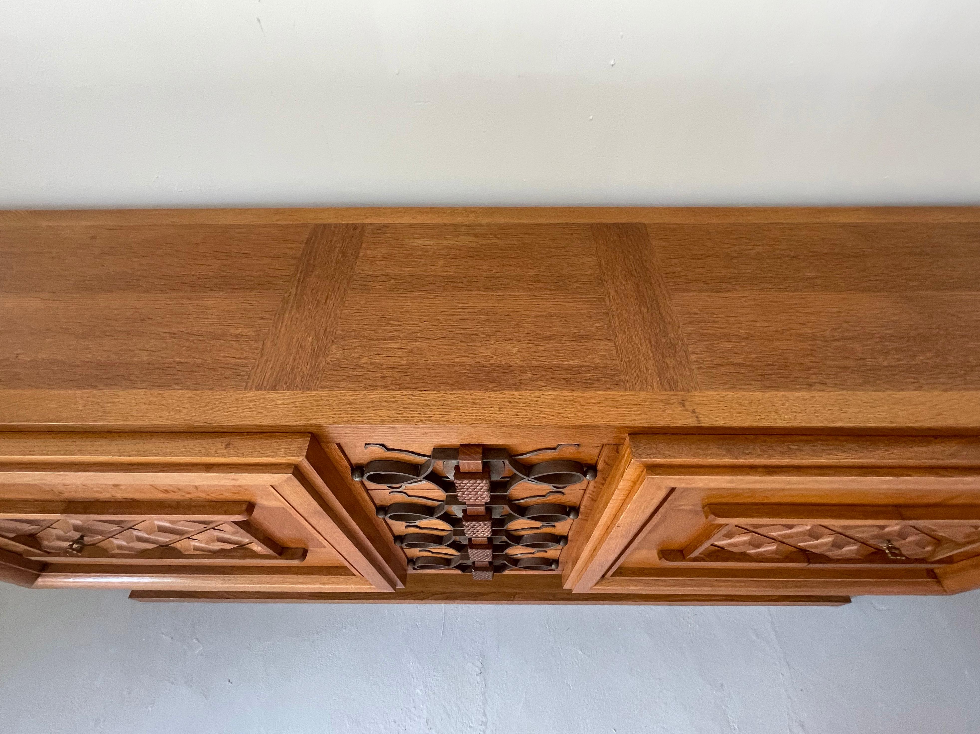 Art Deco Large Sideboard of Oak - Jallot, 1930-40 For Sale