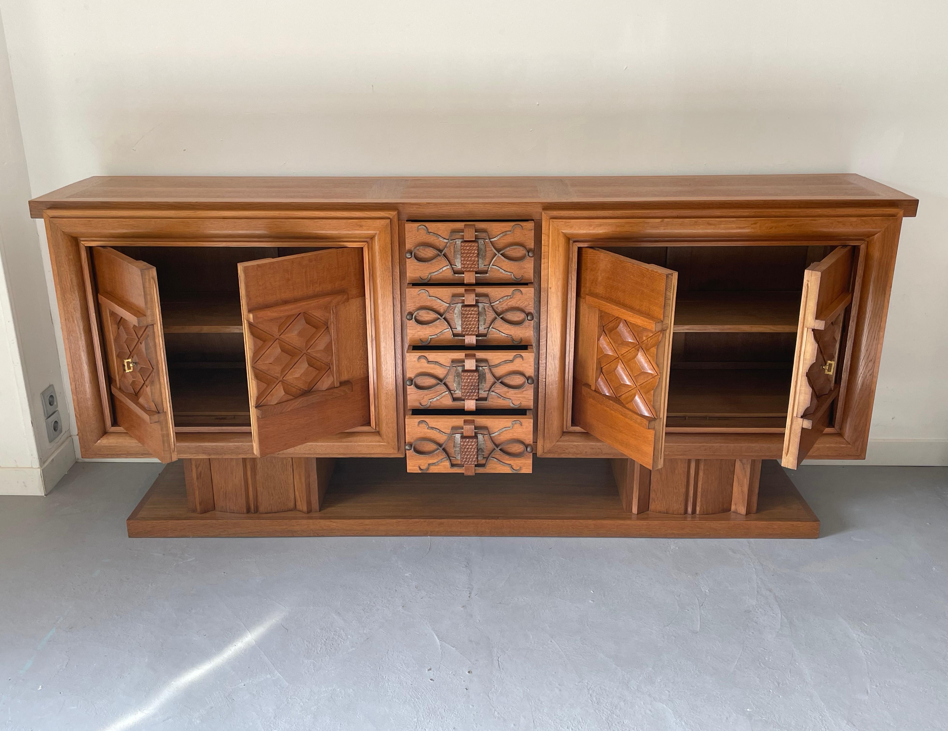 Large Sideboard of Oak - Jallot, 1930-40 For Sale 1