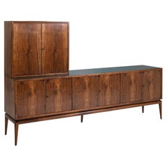 Large Sideboard with Bar Cabinet, probably Denmark, Mid-20th Century