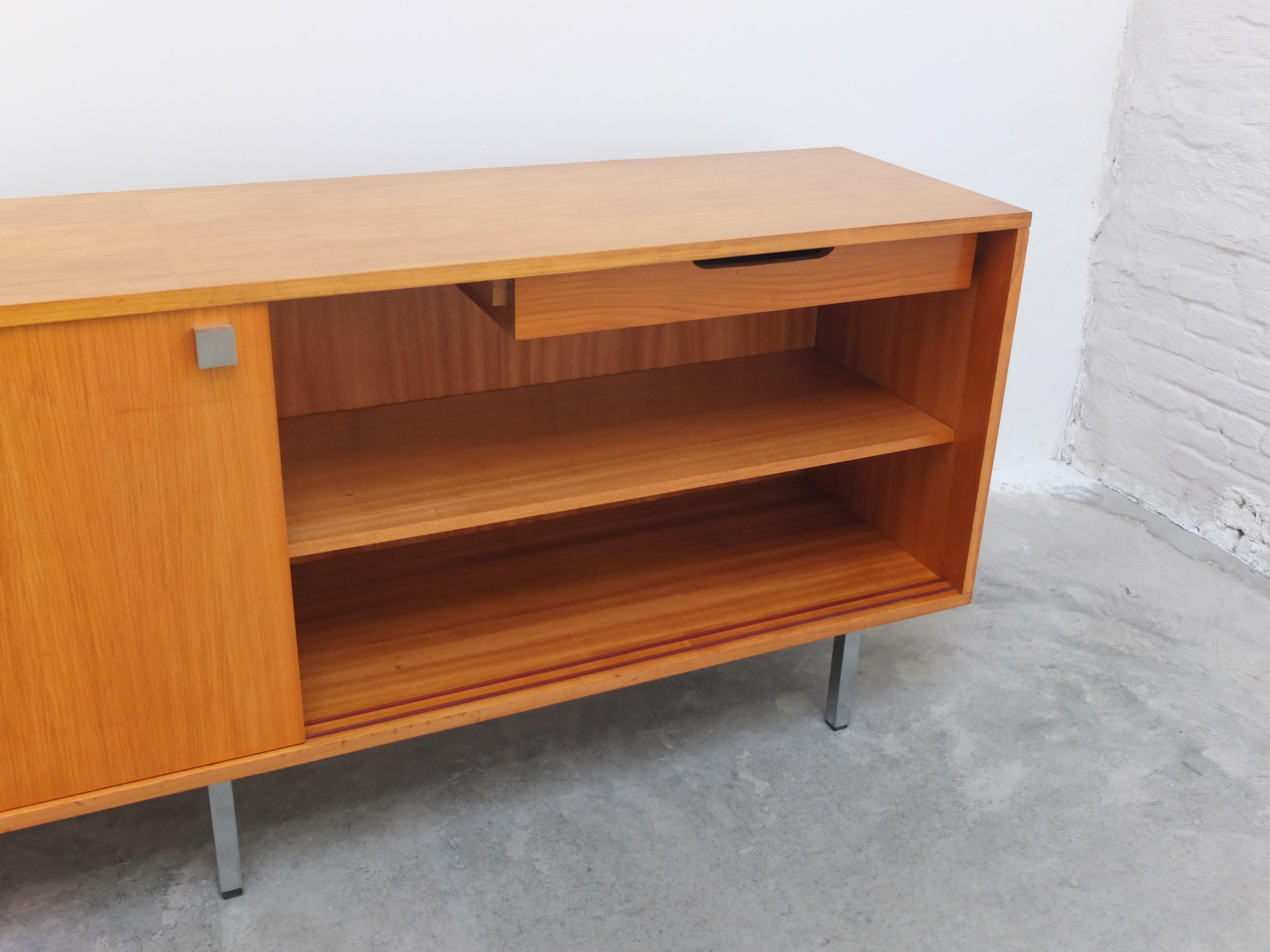 Metal Large Sideboard with Sliding Doors by Alfred Hendrickx for Belform, 1960s For Sale