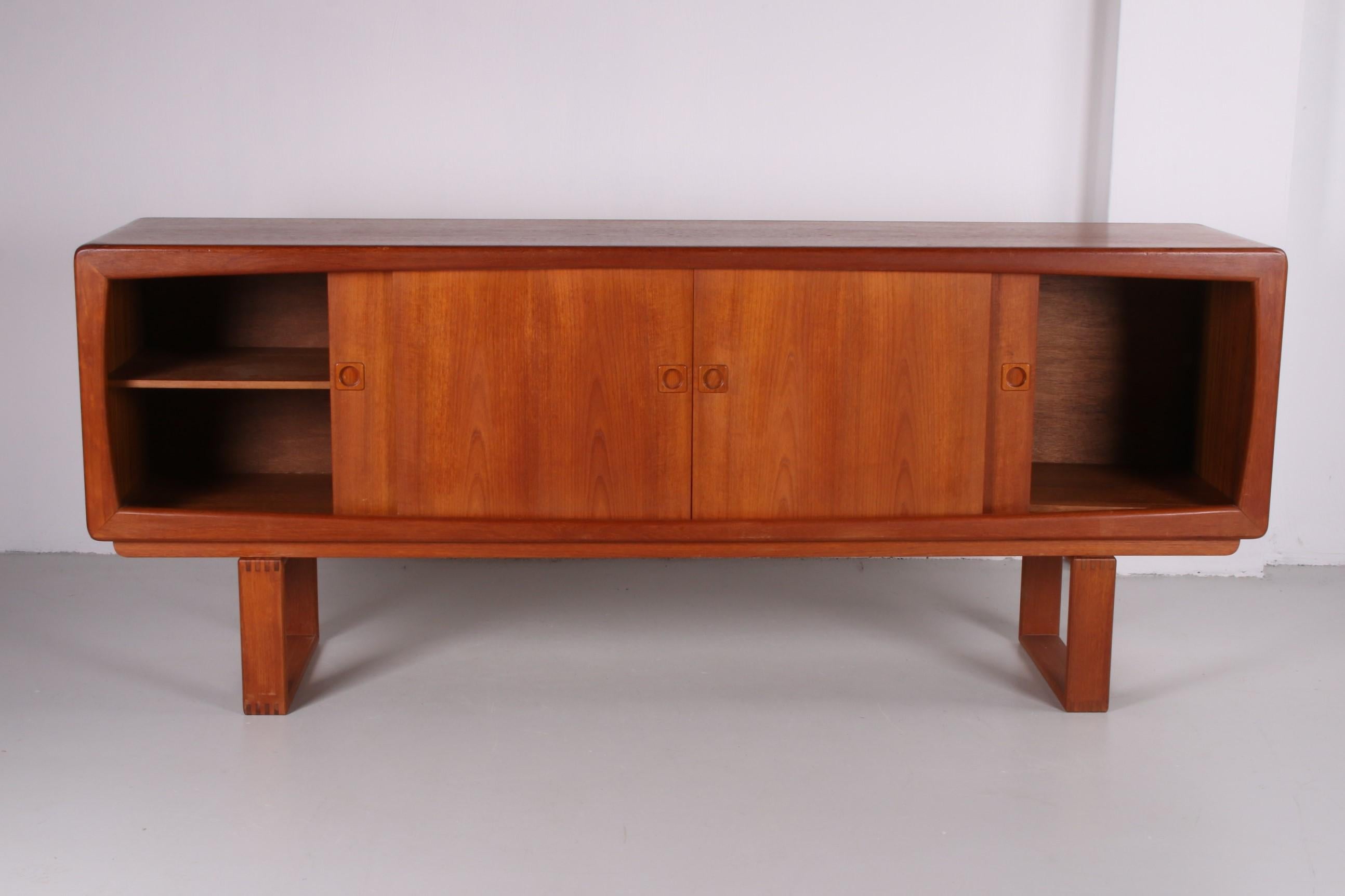 Danish Large Sideboard with Sliding Doors by H.W. Klein