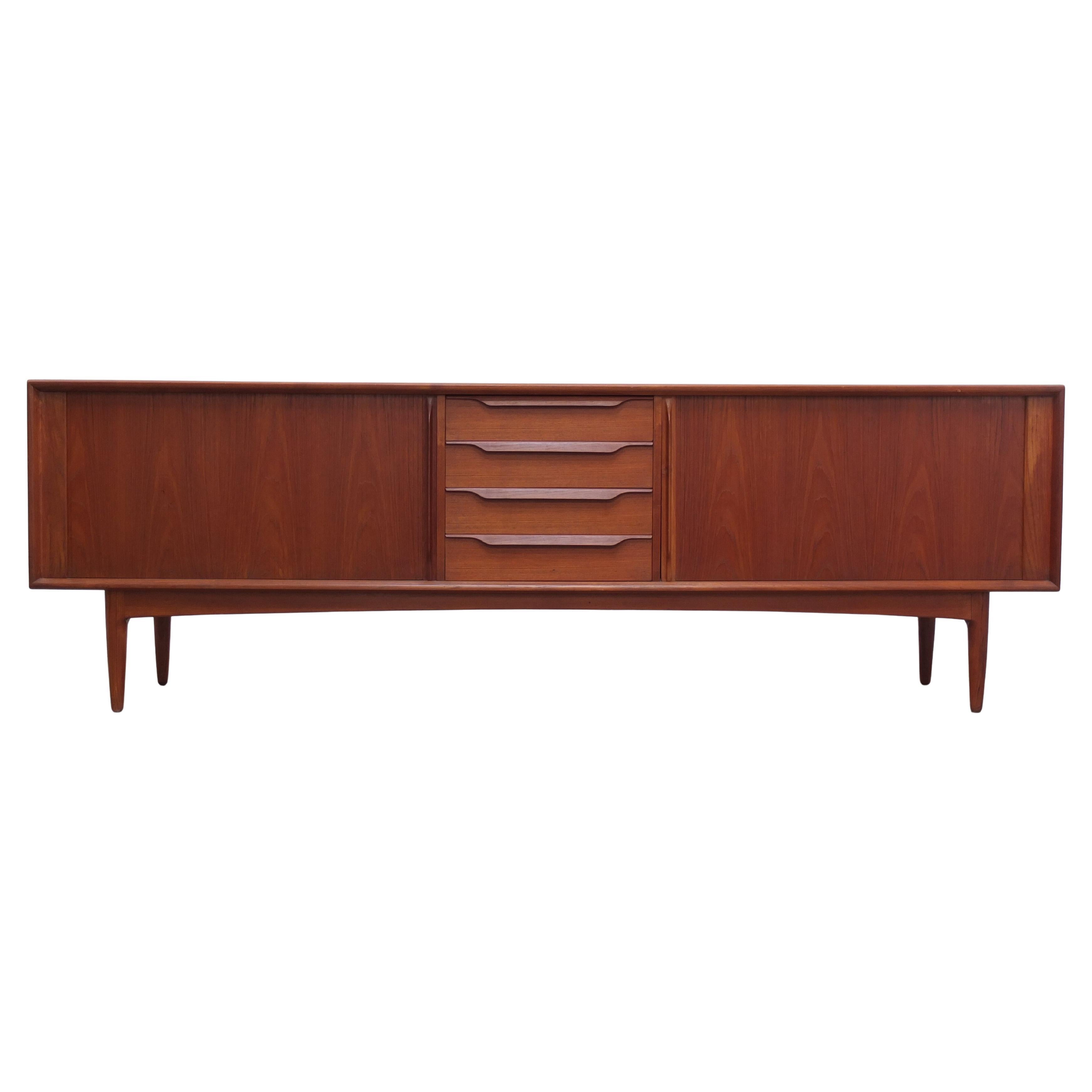 Large Sideboard with Tambour Doors by Bernhard Pedersen 
Søn, 1960s