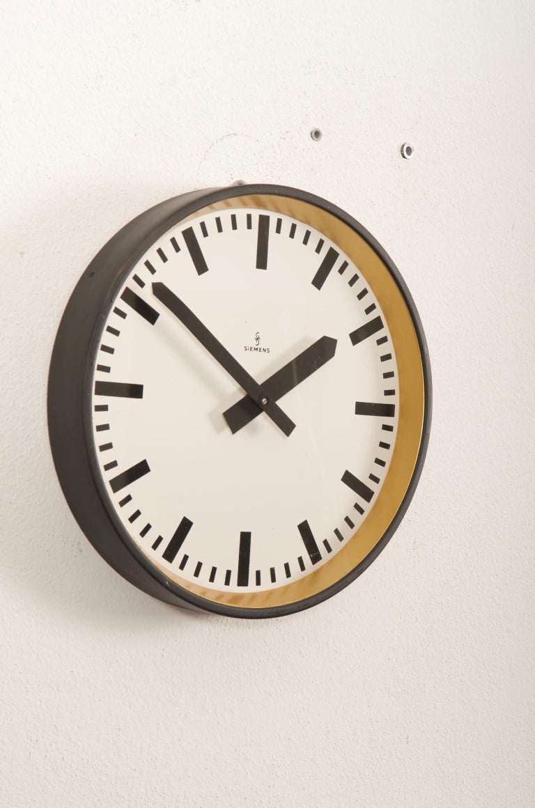 German Large Siemens Factory, Station or Workshop Wall Clock For Sale