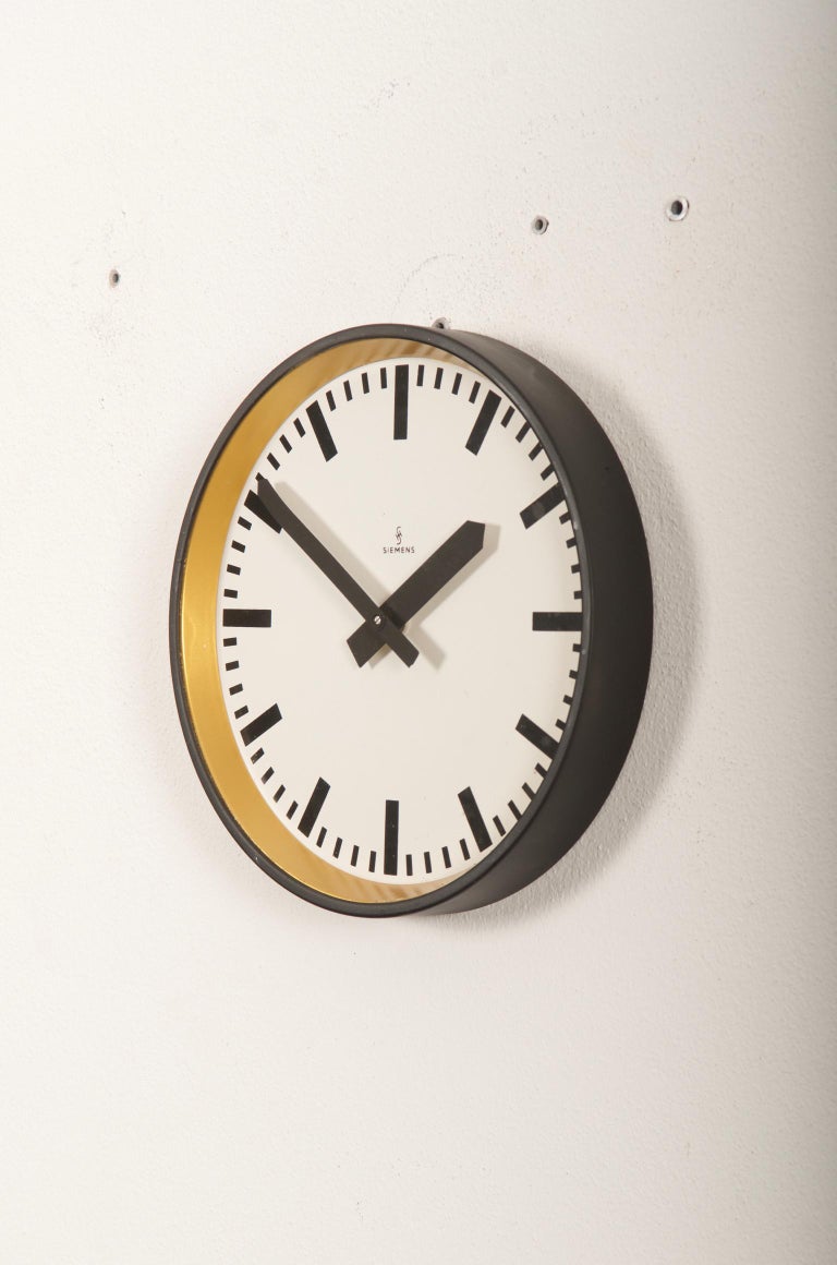 Steel Large Siemens Factory, Station or Workshop Wall Clock For Sale