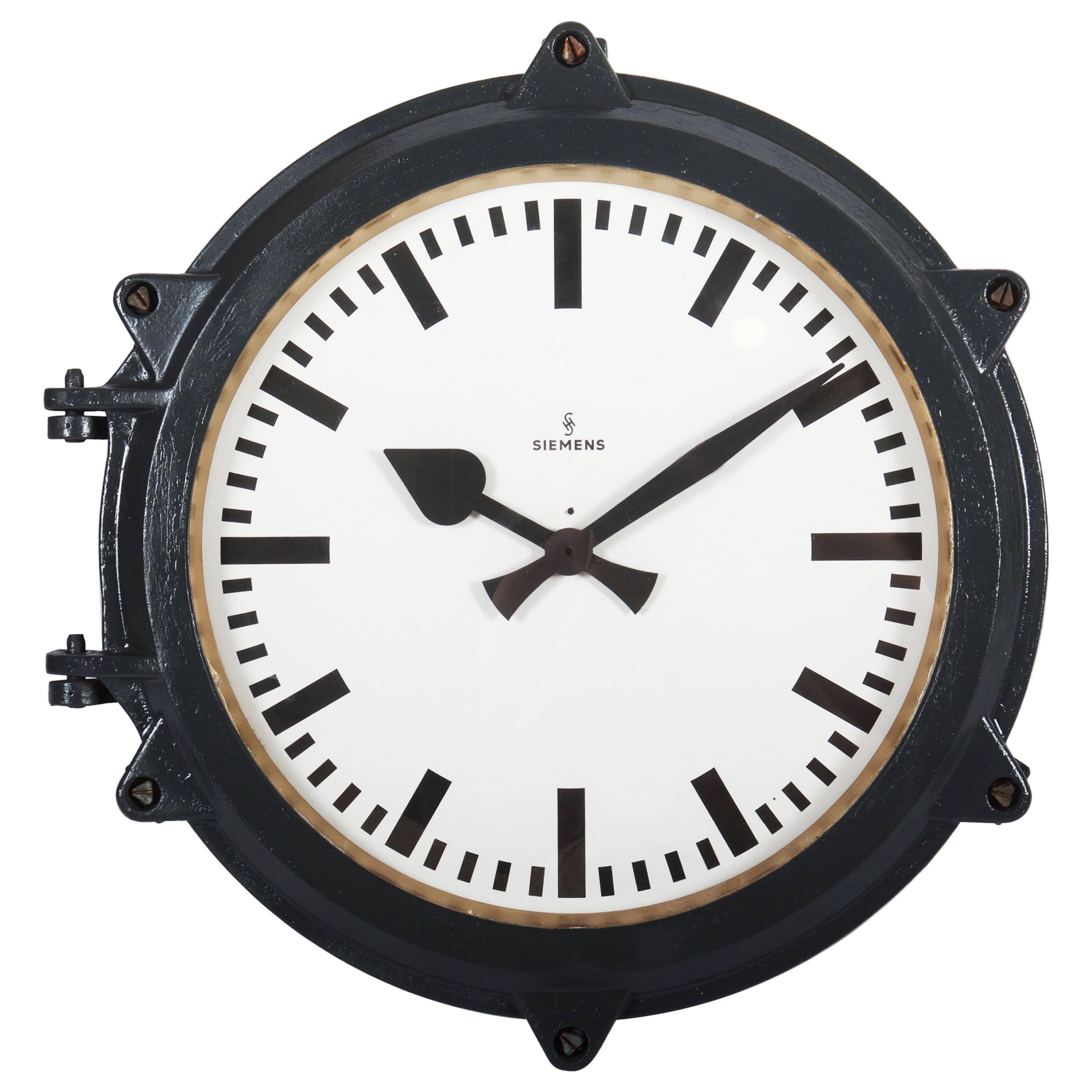 Large Siemens Outdoor Industrial, Factory, Ship Wall Clock