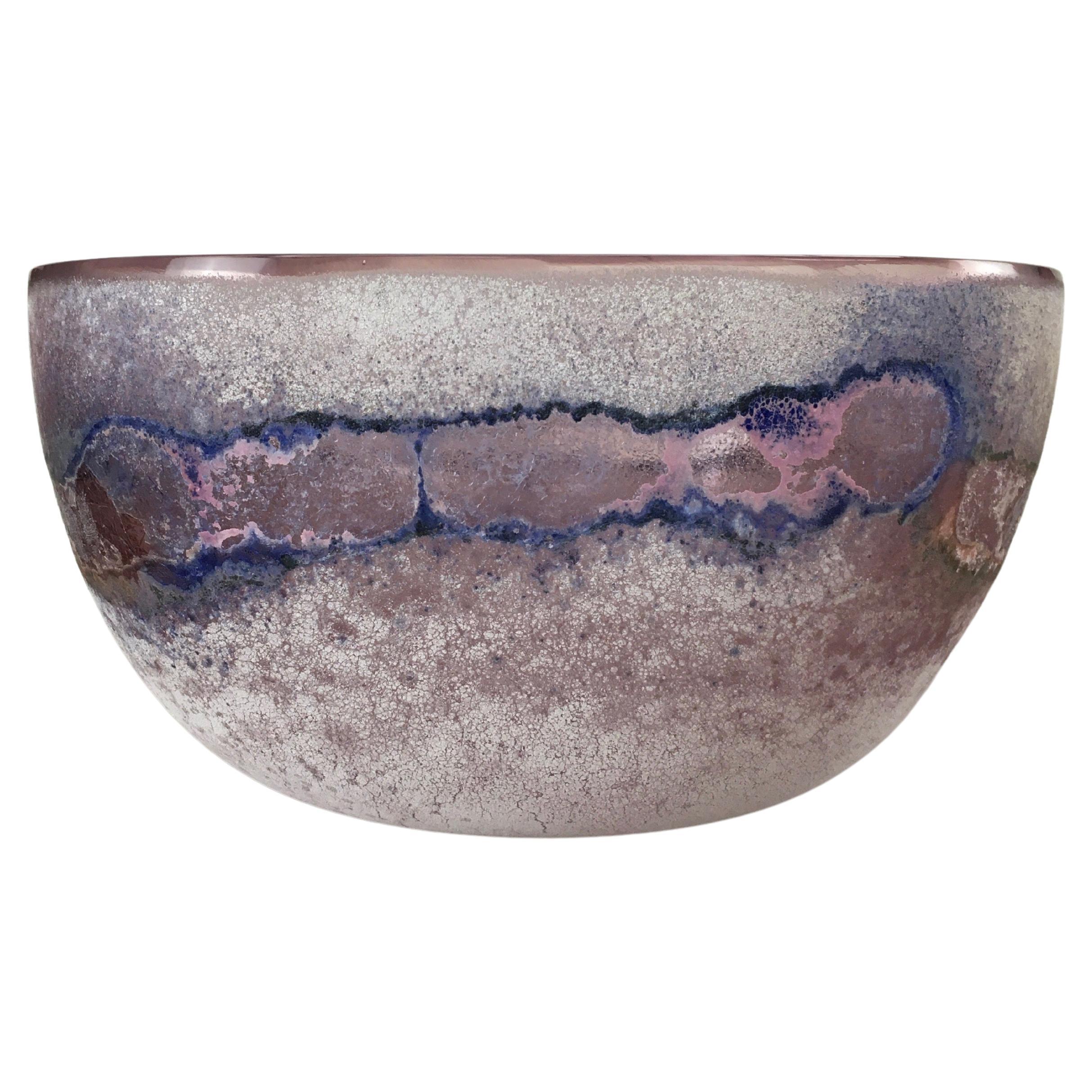 Superb large example of Barbini 'Scavo' glass. Amethyst glass with cobalt blue highlights. Wonderful markings, colours and proportions. 

Signature to base. One of the largest sizes. 

Barbini's Scavo works are among our favourite Italian glass