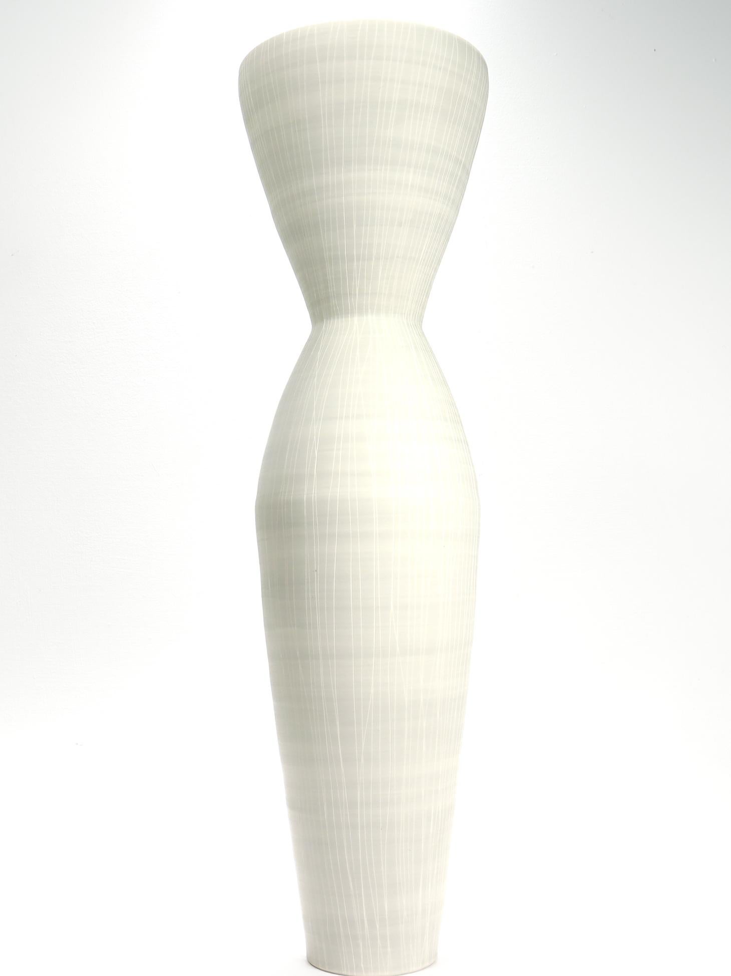 Ceramic Large Signed Anna Sykora Sgraffito Vase For Sale
