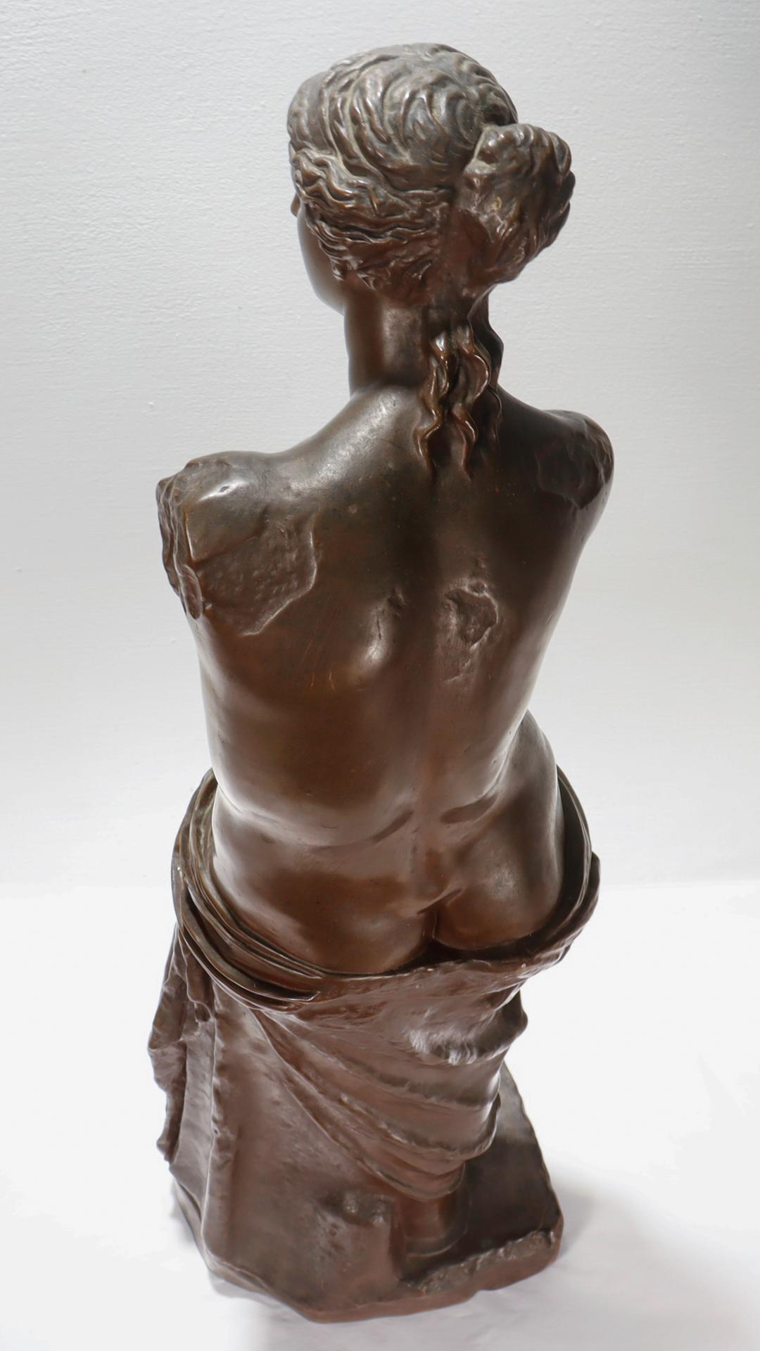 Large Signed Barbedienne Antique French Bronze Sculpture of the Venus de Milo  For Sale 7