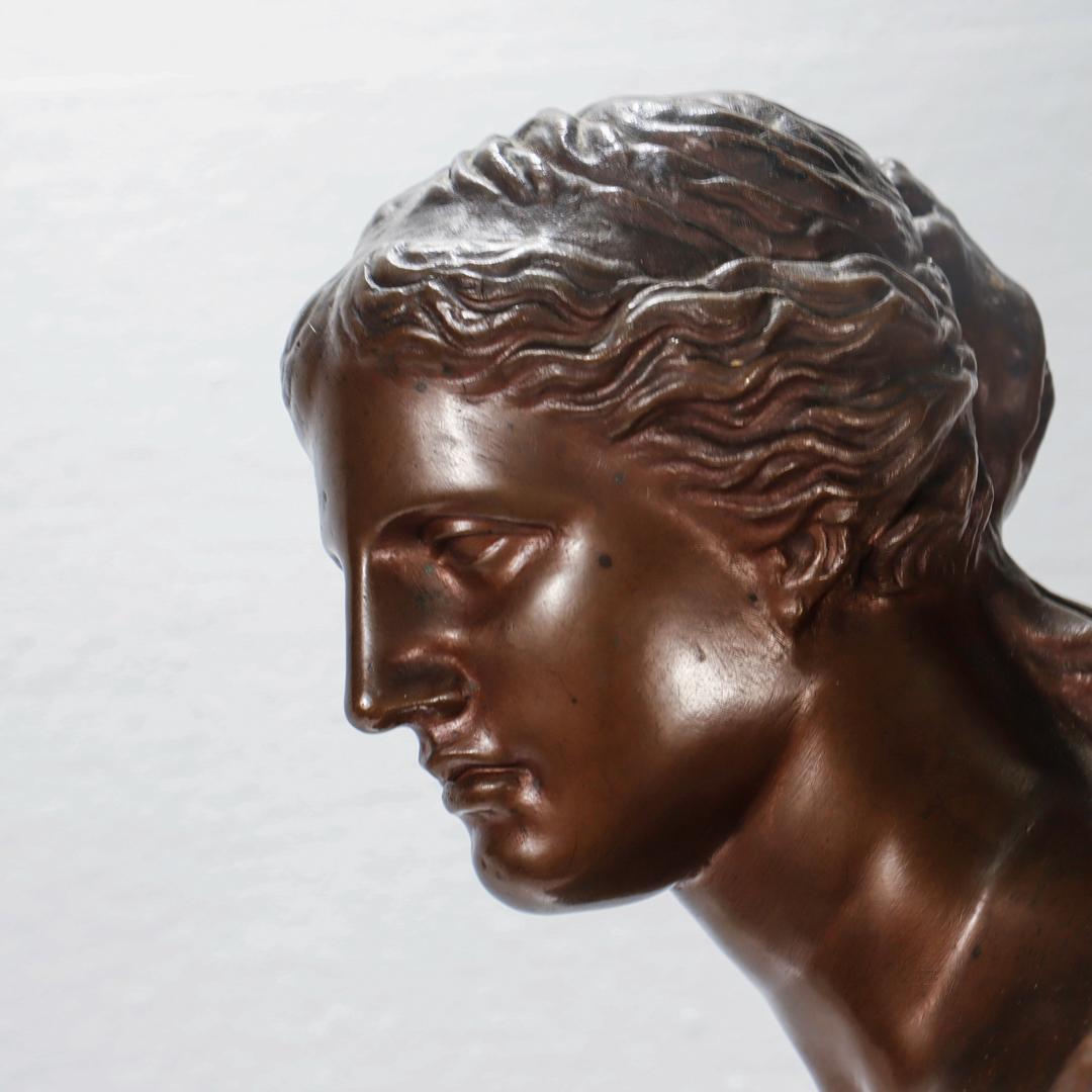 Large Signed Barbedienne Antique French Bronze Sculpture of the Venus de Milo  For Sale 9