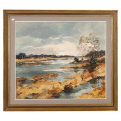 Large Signed Belgian Landscape Oil Painting