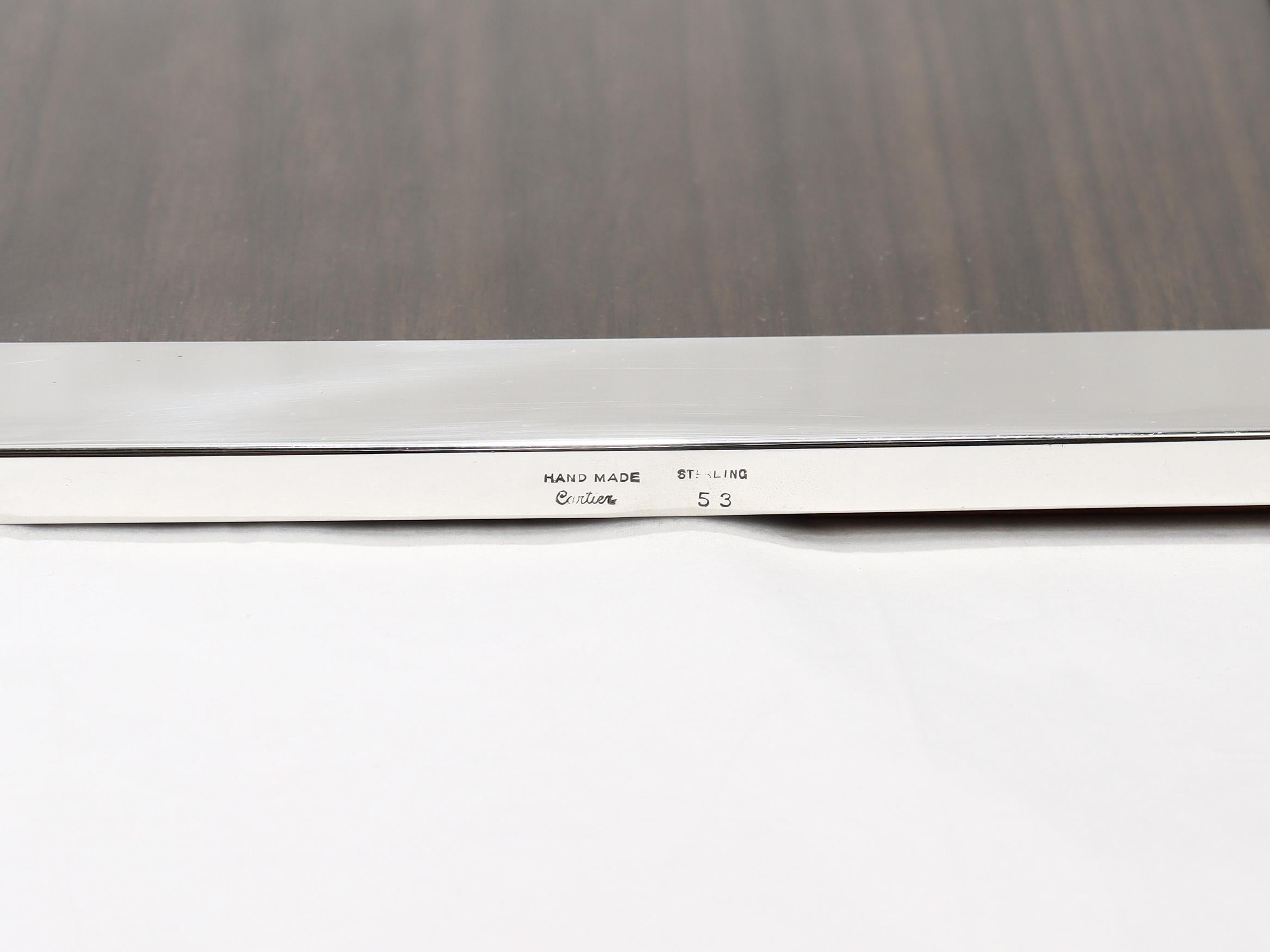 Large Signed Cartier Sterling Silver Mid-Century Photo / Picture Frame For Sale 11