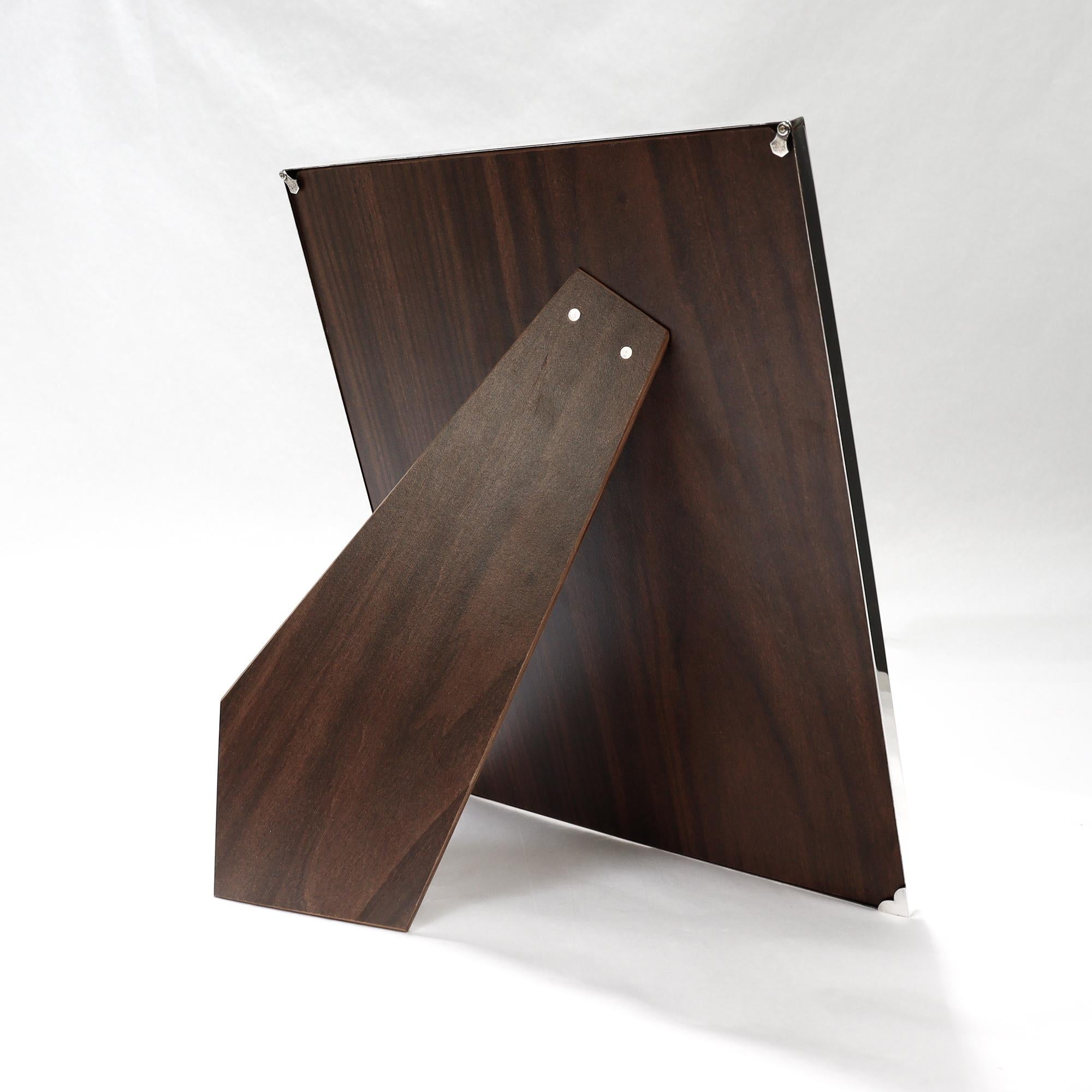 Large Signed Cartier Sterling Silver Mid-Century Photo / Picture Frame For Sale 1