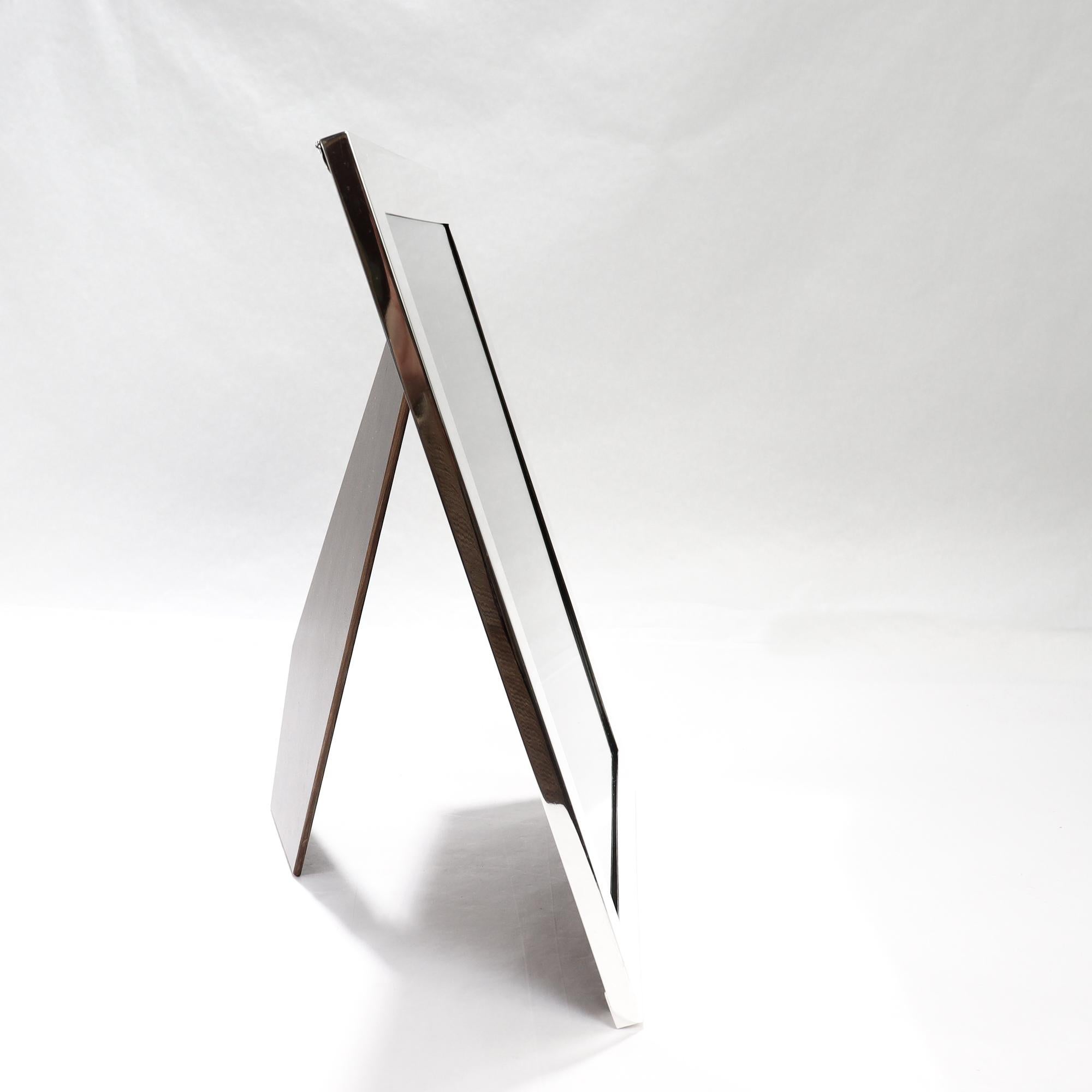 Large Signed Cartier Sterling Silver Mid-Century Photo / Picture Frame For Sale 2