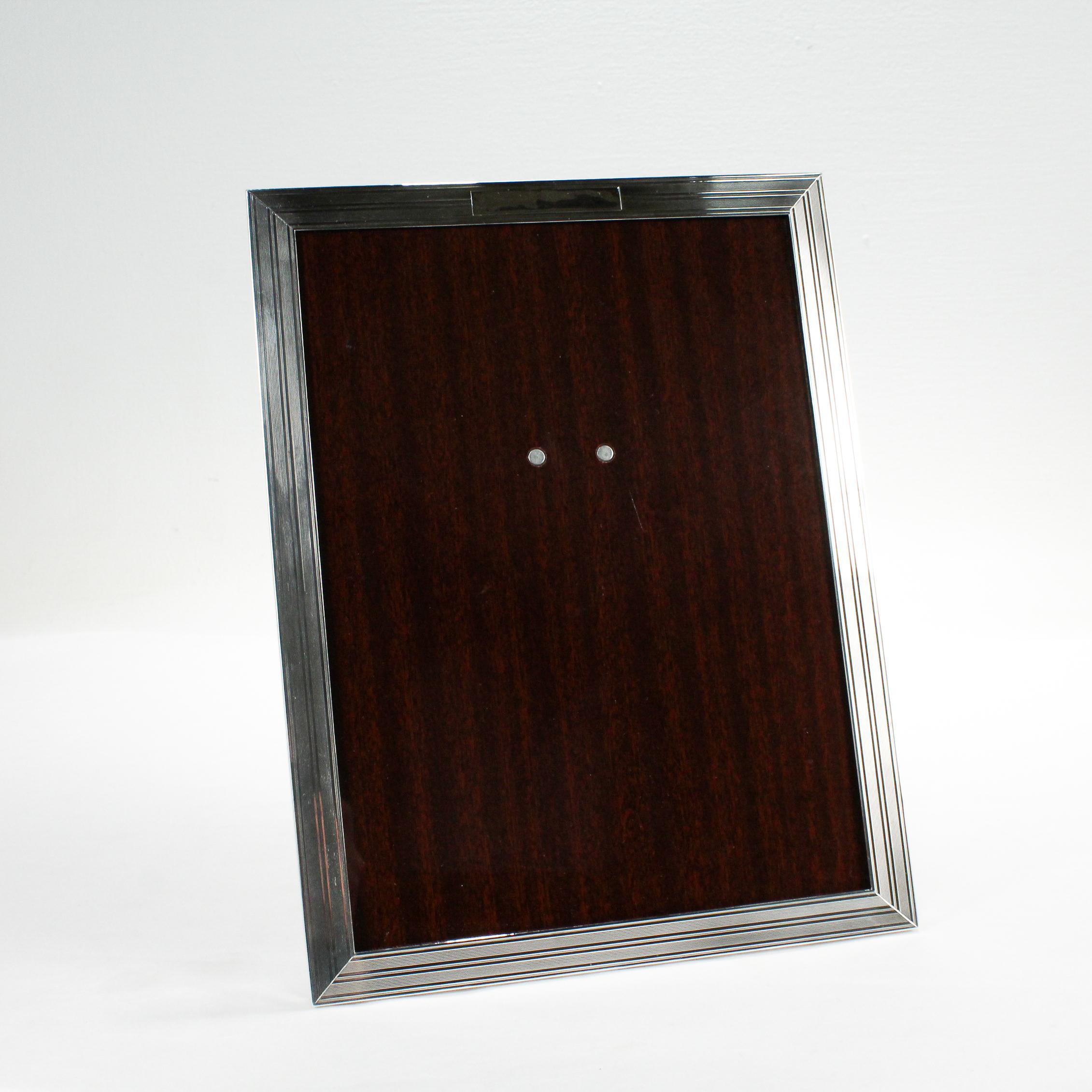 Large Signed Cartier Sterling Silver Mid Century Picture or Photo Frame 2