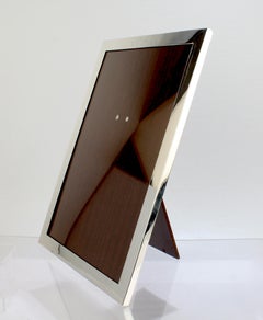 Grand cadre photo ou photo en argent sterling signé Cartier avec vaches gravées