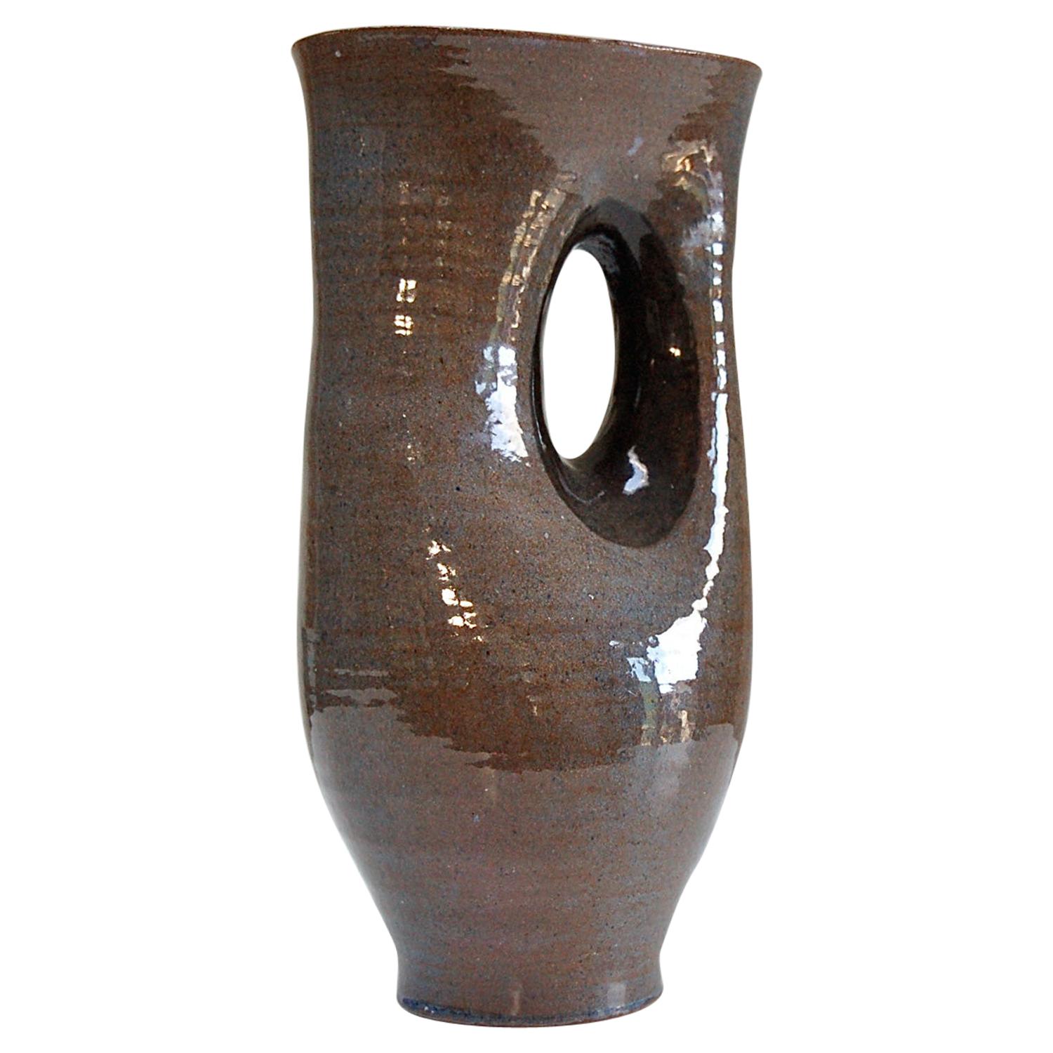 Large Signed Ceramic Vase by Antoine de Vinck, Belgium, 1950s For Sale