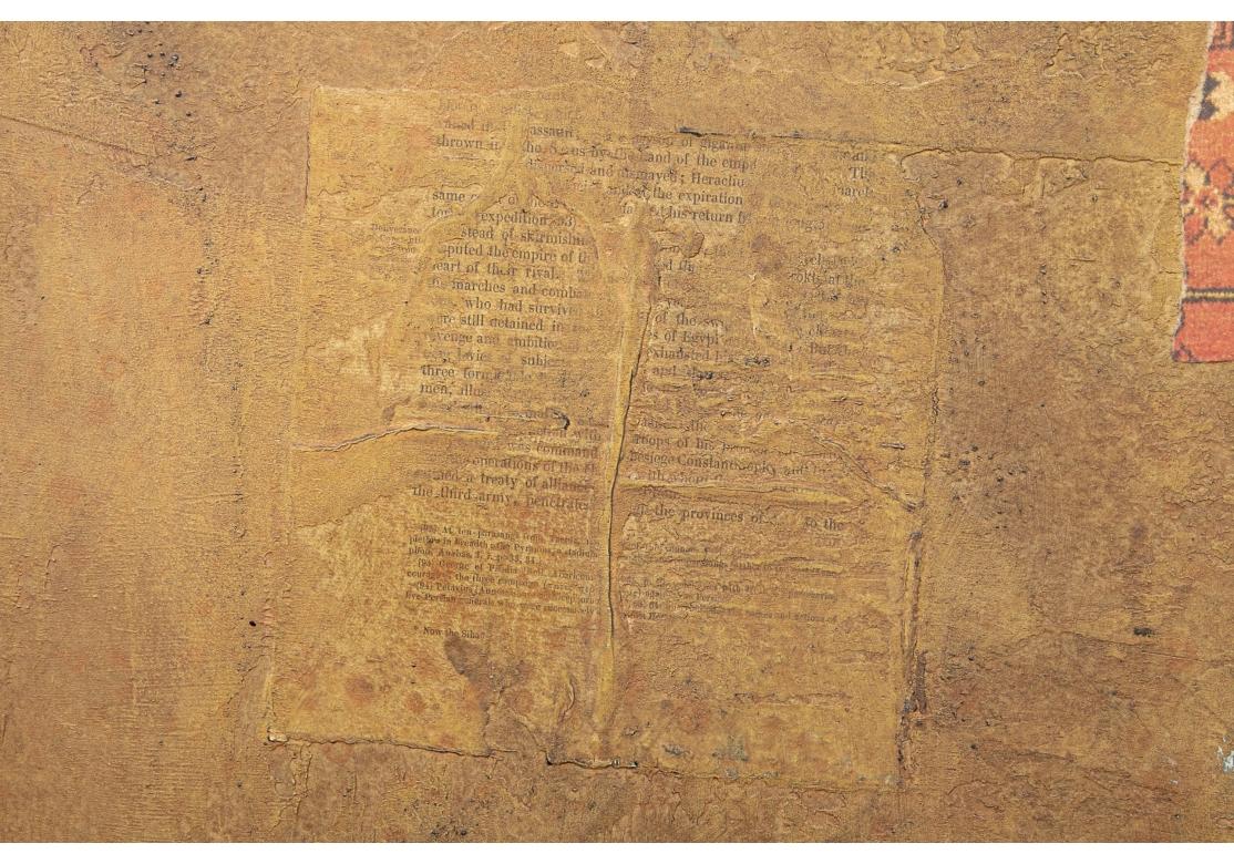 Gran obra contemporánea firmada de técnica mixta sobre tabla, manzanas y alfombras en venta 5