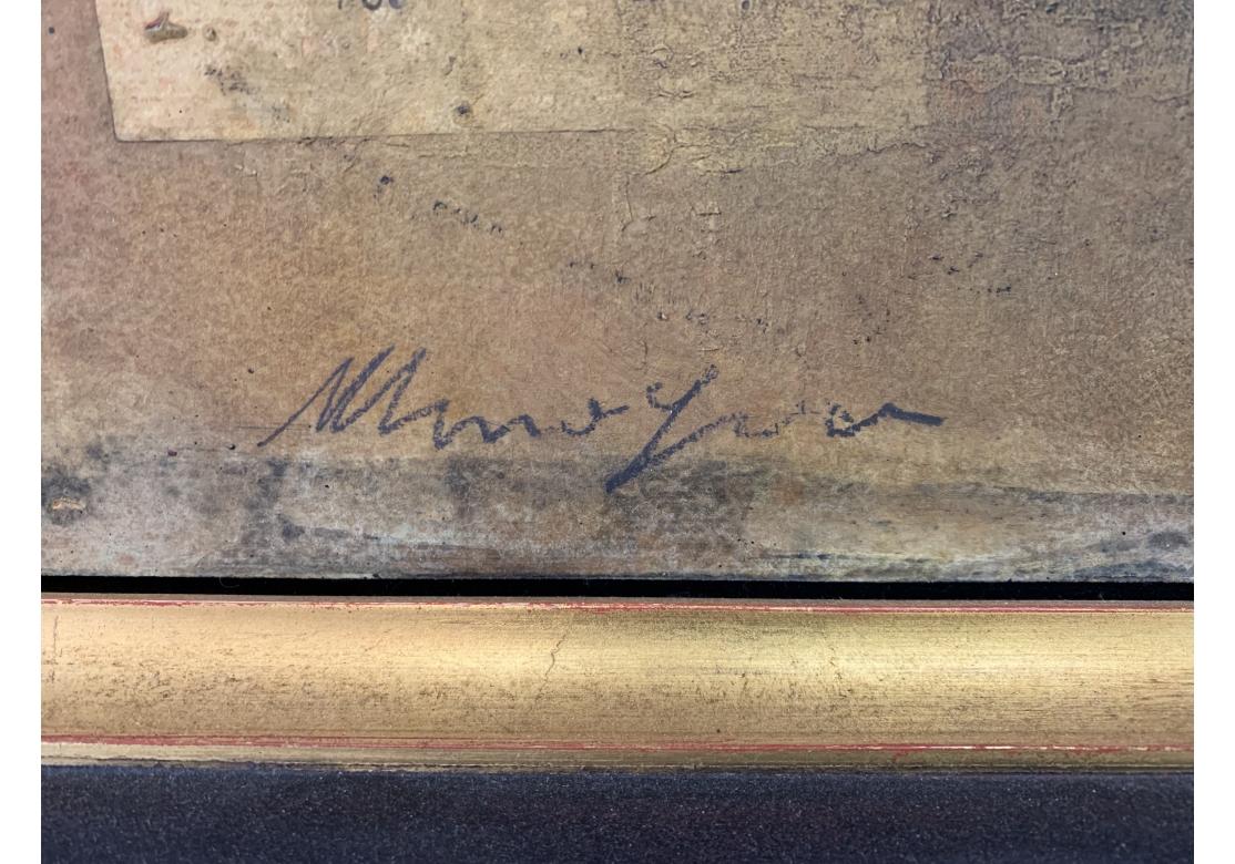 Gran obra contemporánea firmada de técnica mixta sobre tabla, manzanas y alfombras en venta 9