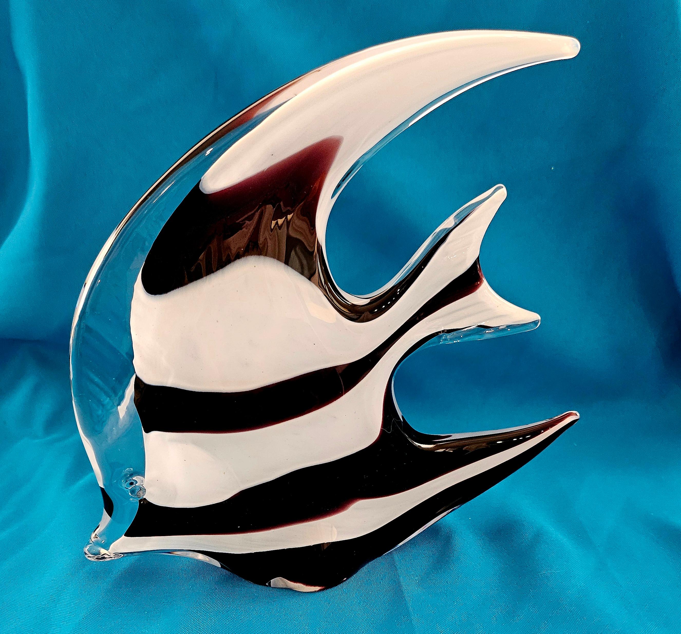 Escultura de pez de cristal/vidrio de diez pulgadas firmada por Josef Marcolin - OFERTA DE CIERRE en venta 3