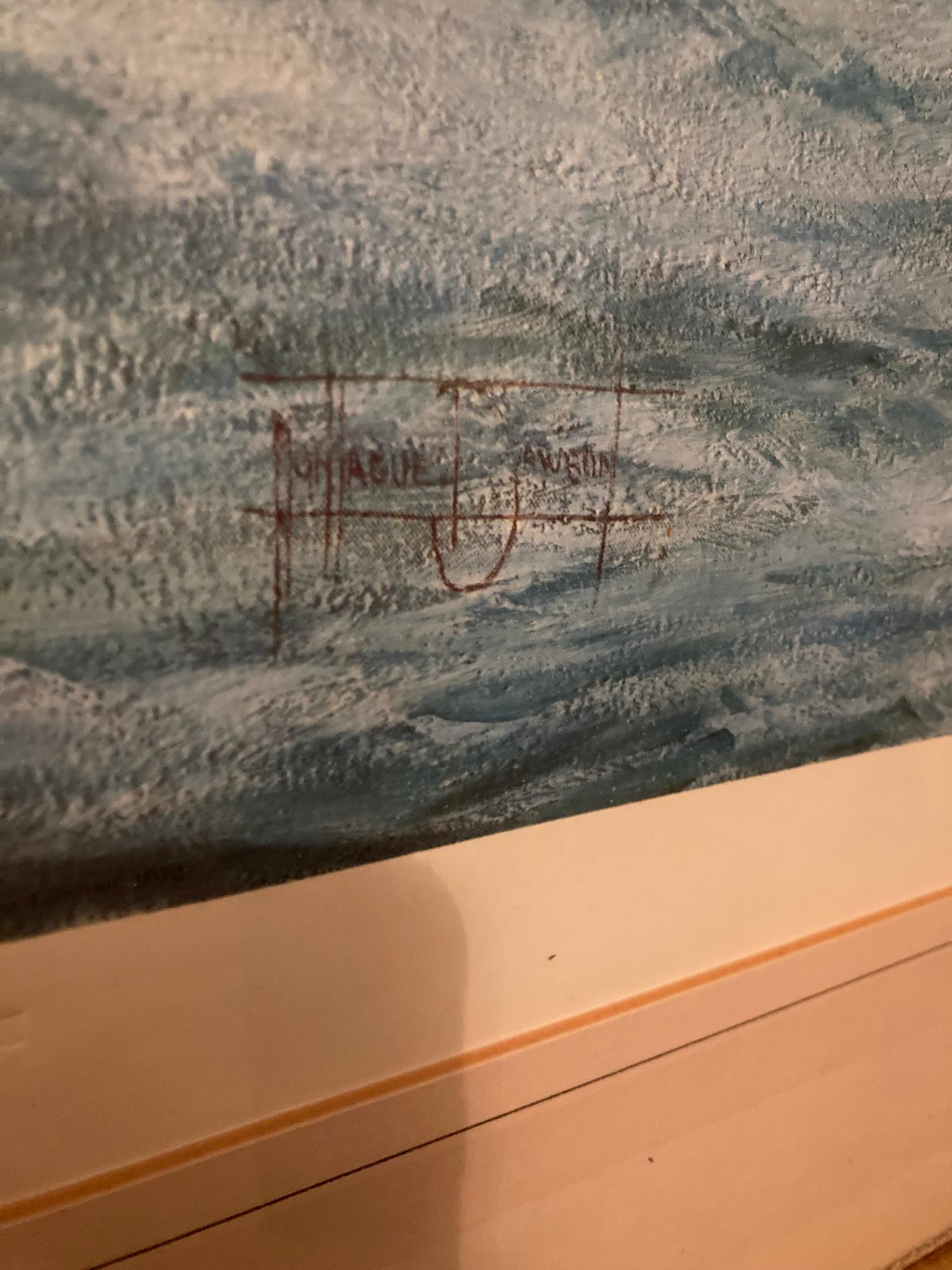 Gran Cuadro Firmado Batalla de Trafalger por Montague Dawson. en venta 1
