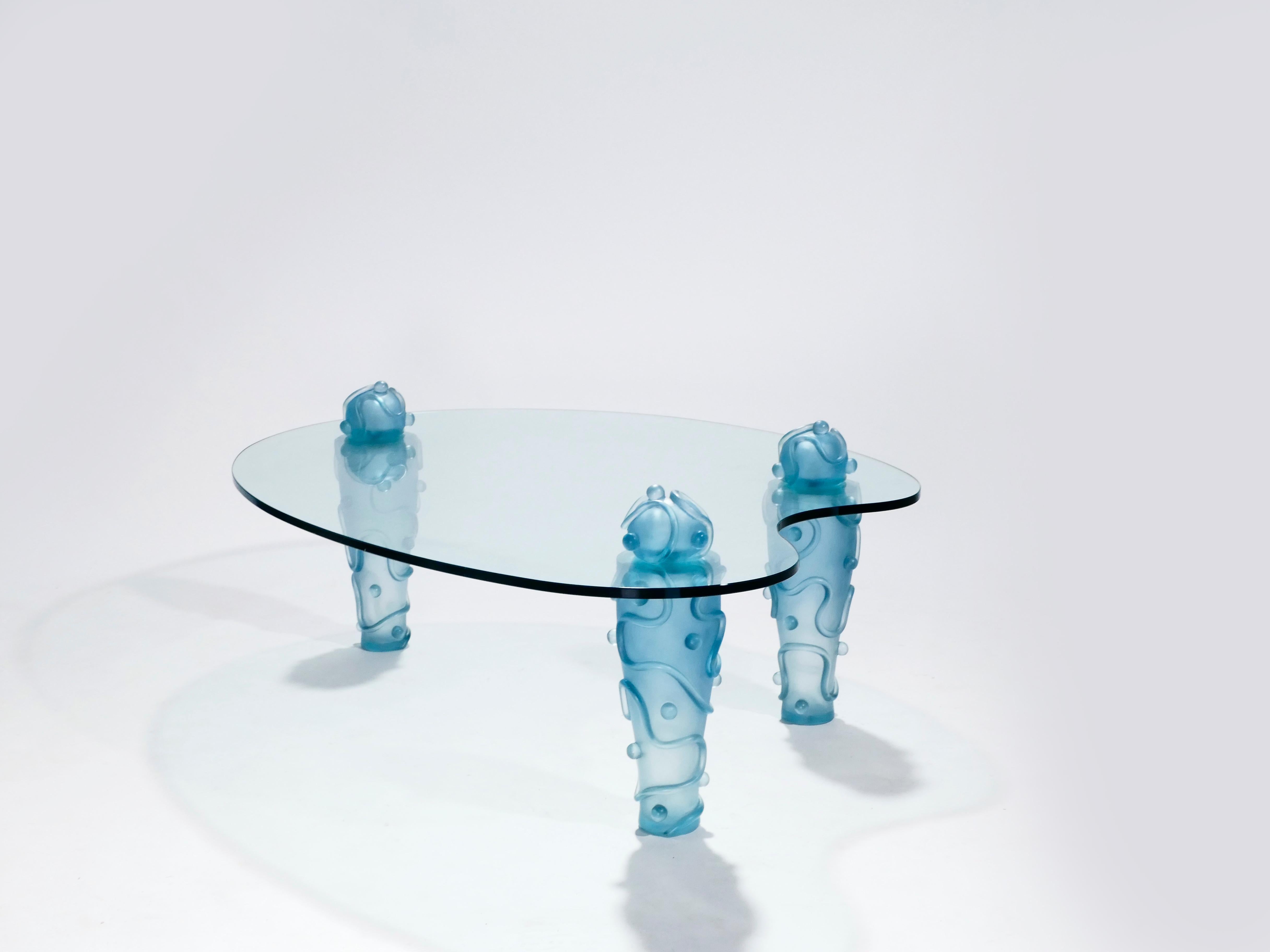 Post-Modern Large Signed Glass Coffee Table by Garouste & Bonetti, 1990s