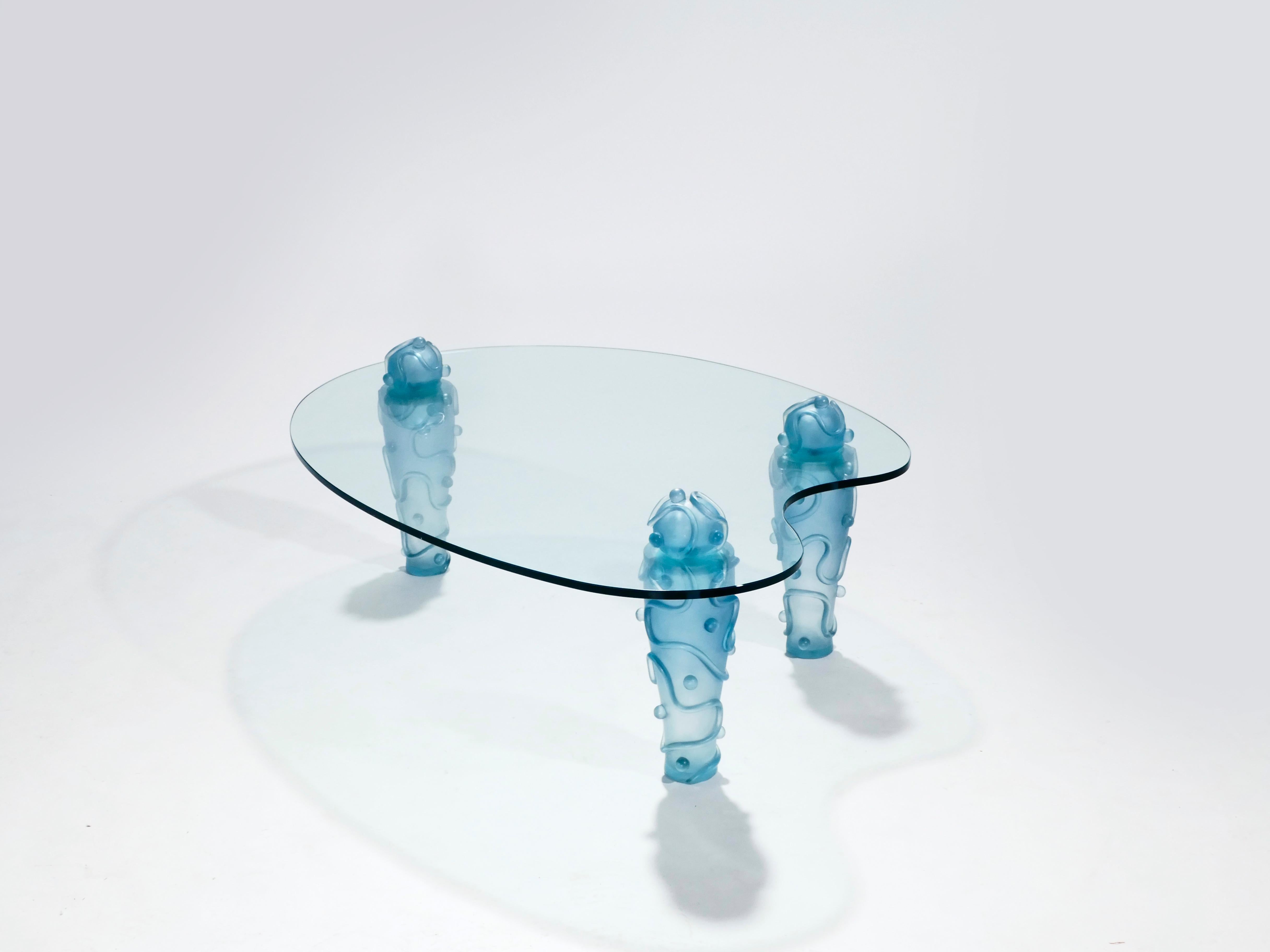 Large Signed Glass Coffee Table by Garouste & Bonetti, 1990s 2