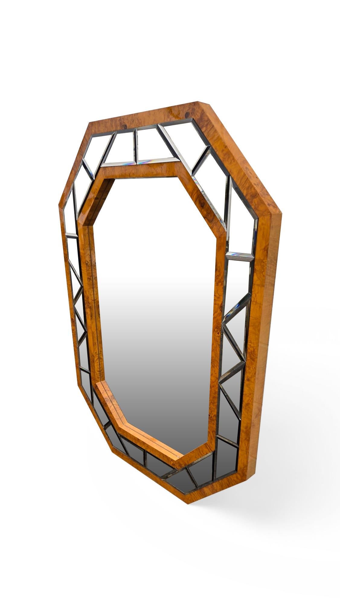 Grand miroir en broussin signé Greg Copeland Bon état - En vente à Middlesex, NJ