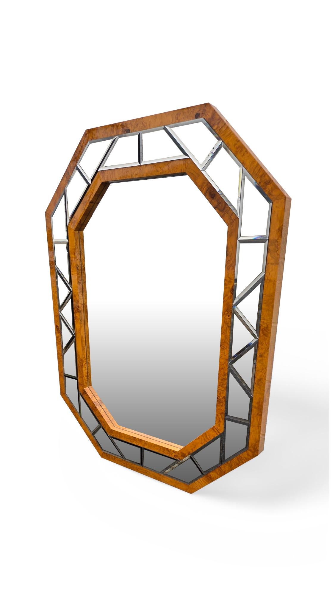 20ième siècle Grand miroir en broussin signé Greg Copeland en vente
