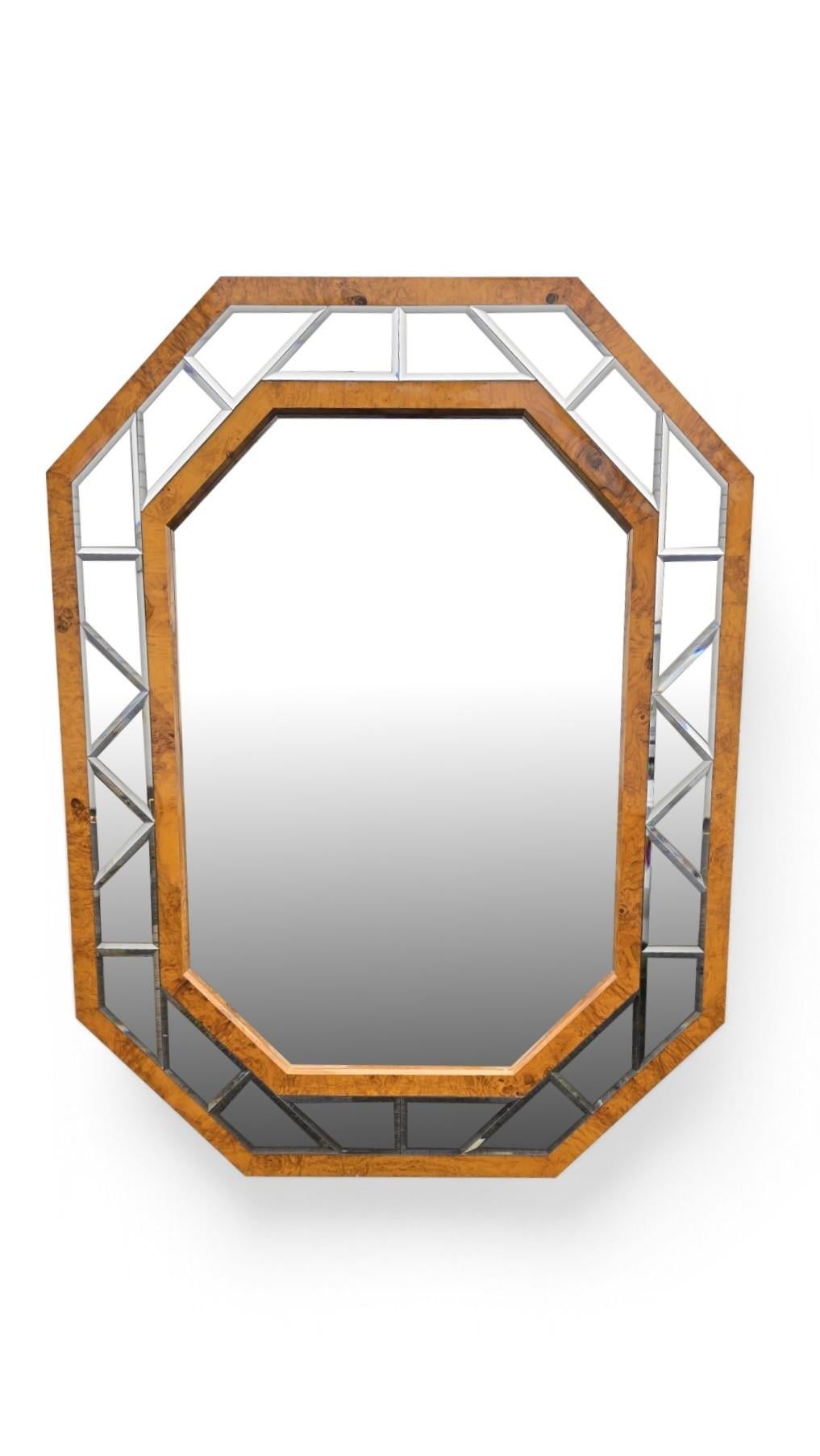 Miroir Grand miroir en broussin signé Greg Copeland en vente