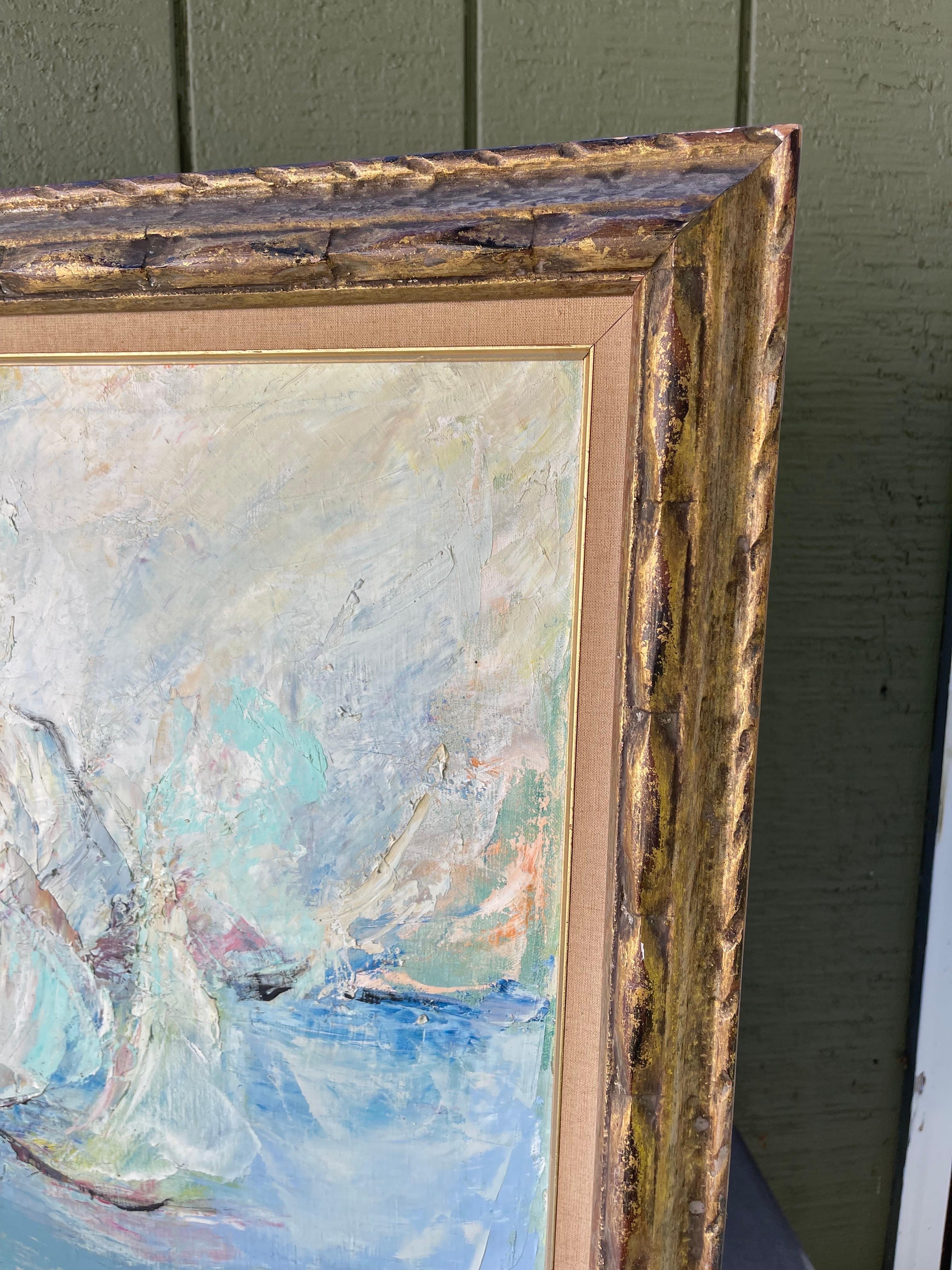 Gran Pintura al Impasto de Veleros Firmada en venta 6