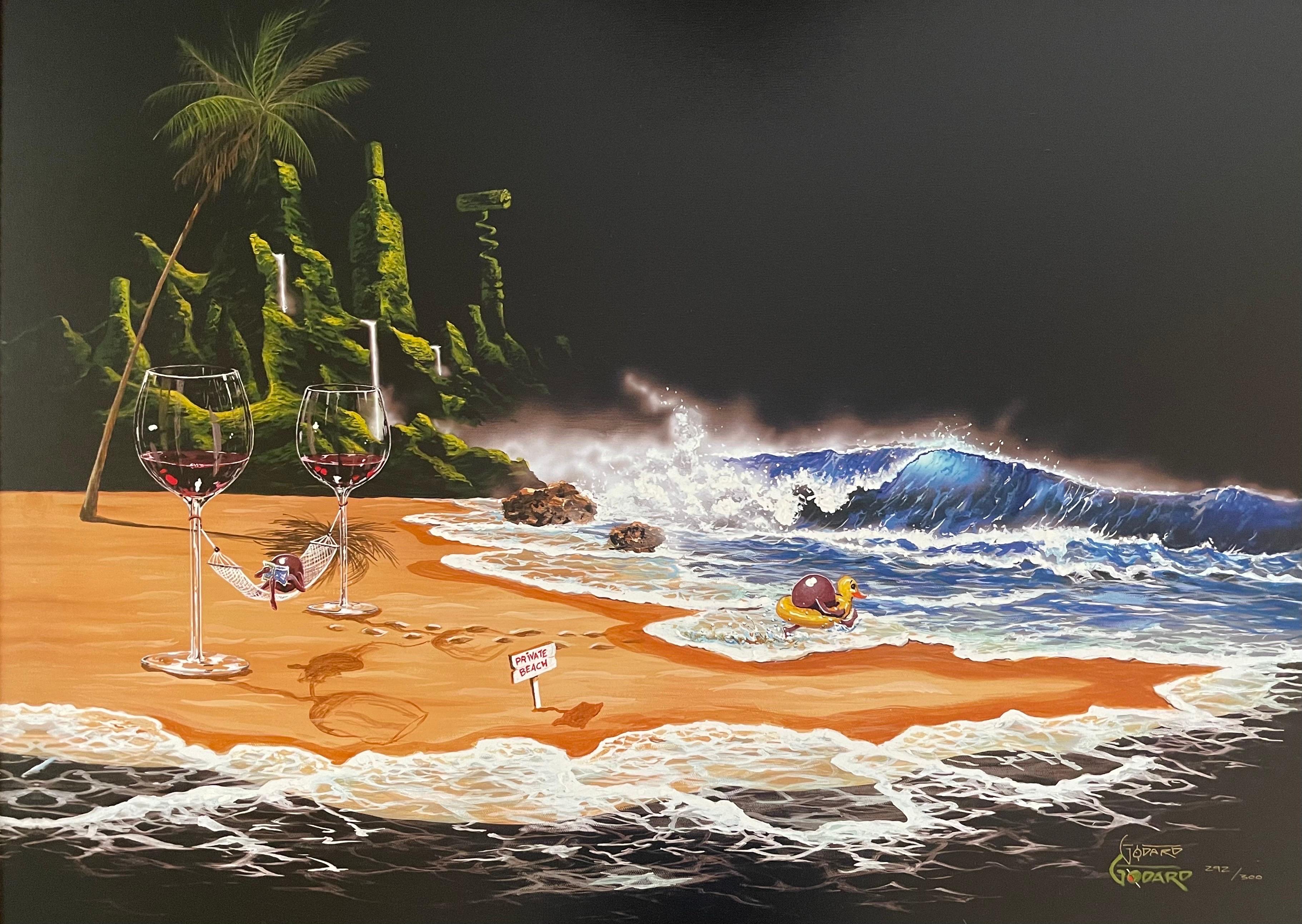 Große signierte, limitierte Auflage von Giclee mit dem Entwurf „Paradise“ von Michael Godard (amerikanisch) im Angebot