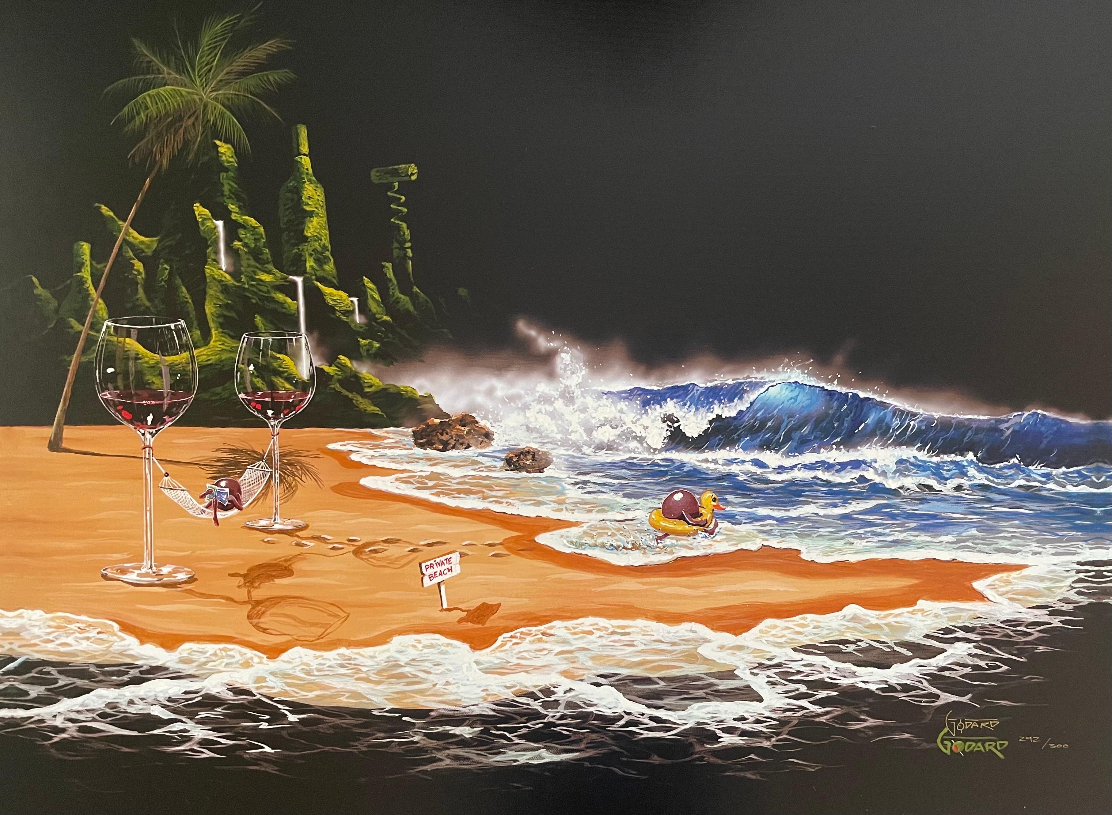 Große signierte, limitierte Auflage von Giclee mit dem Entwurf „Paradise“ von Michael Godard im Zustand „Gut“ im Angebot in San Diego, CA