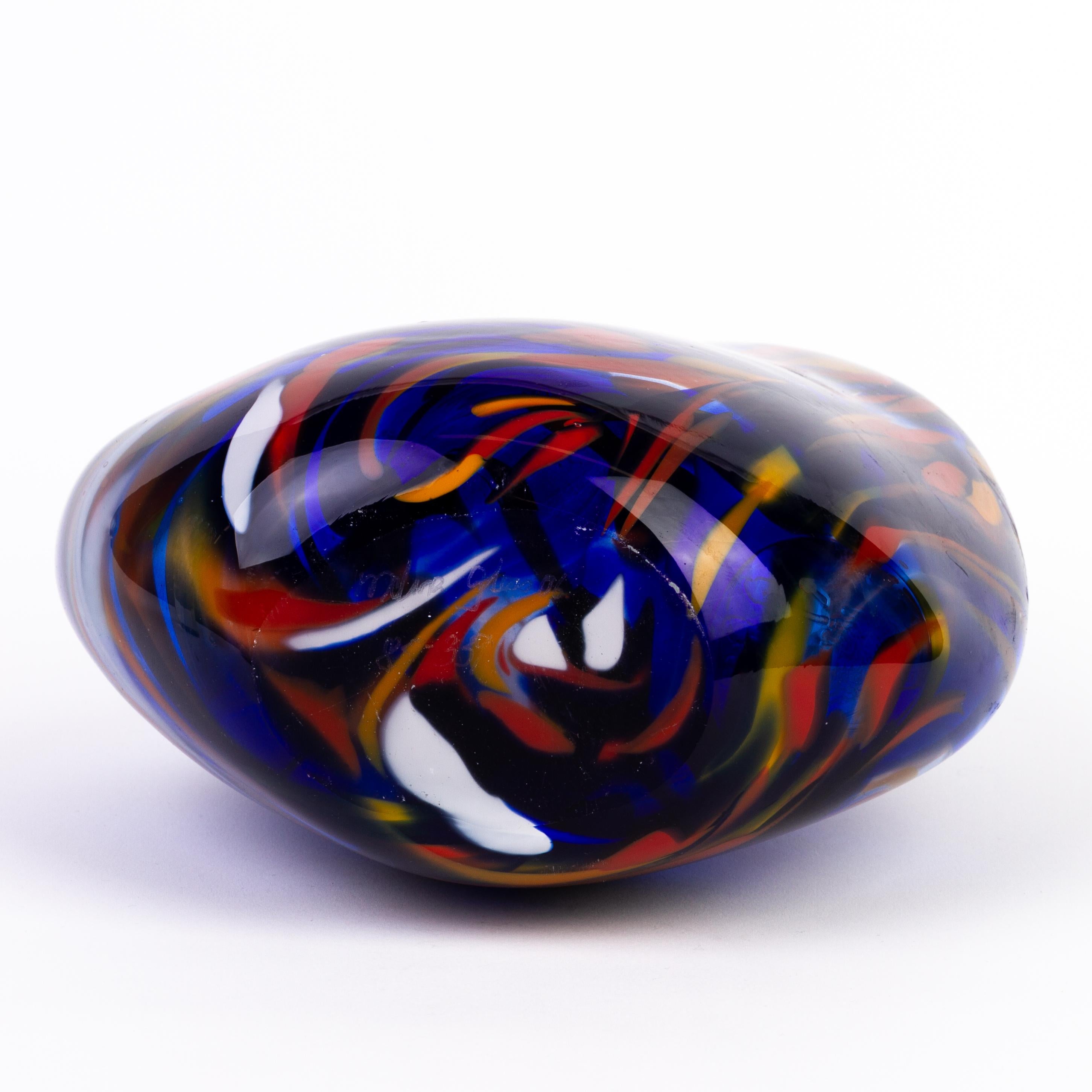 Large Signed Mdina Maltese Glass Designer Vase For Sale 2