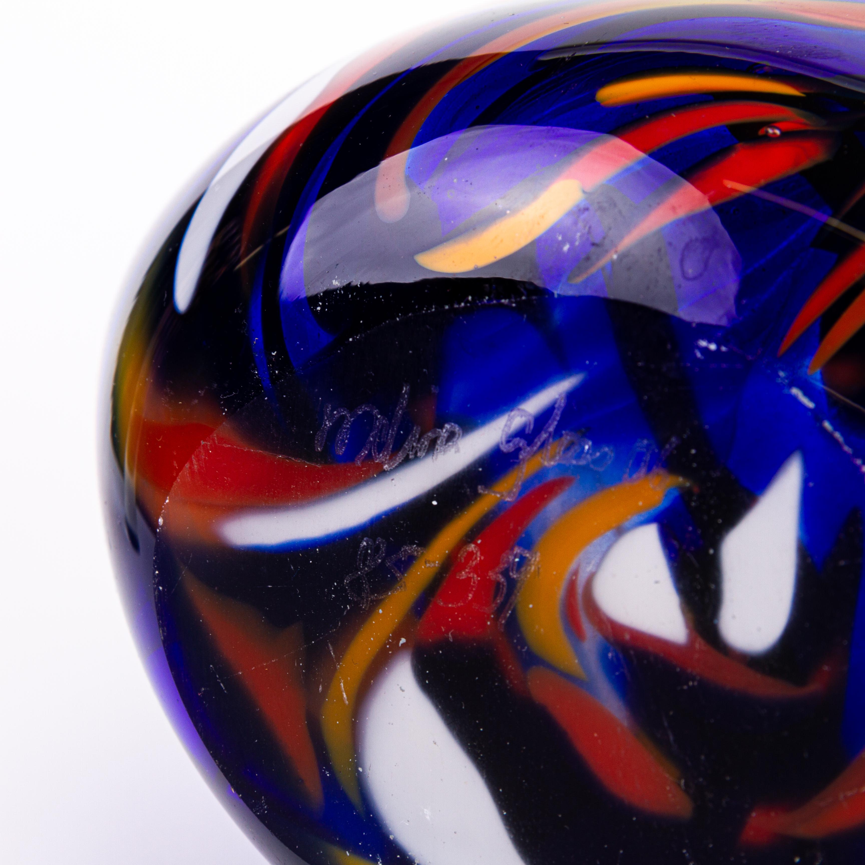 Large Signed Mdina Maltese Glass Designer Vase For Sale 3