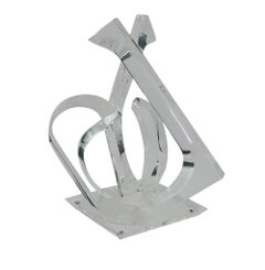 Scultura da tavolo moderna astratta di Van Teal, firmata e di grandi dimensioni, risalente al metà del secolo scorso, in lucite