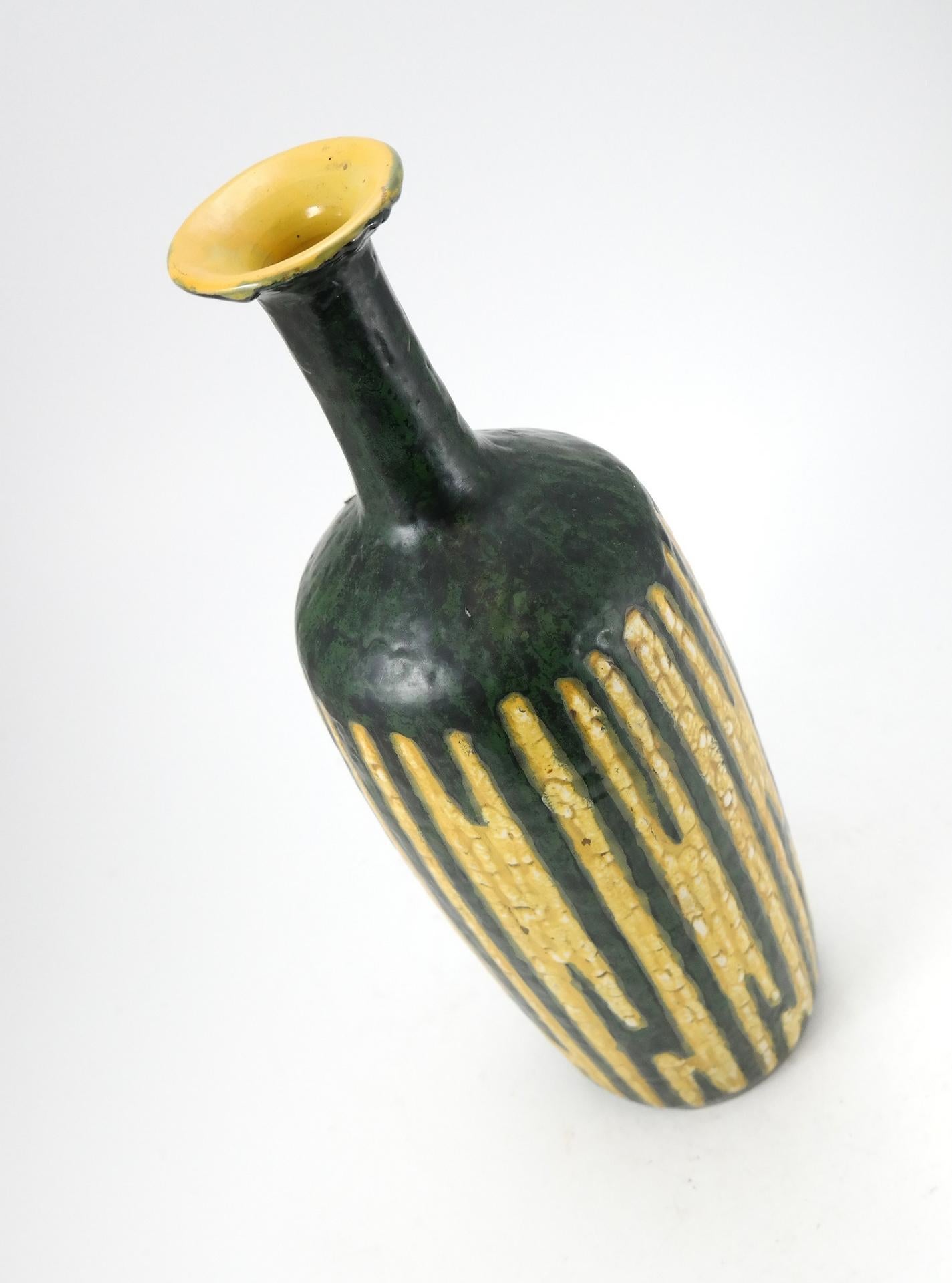 Glazed Large Signed Midcentury Ceramic Vase by Illes, 1970s