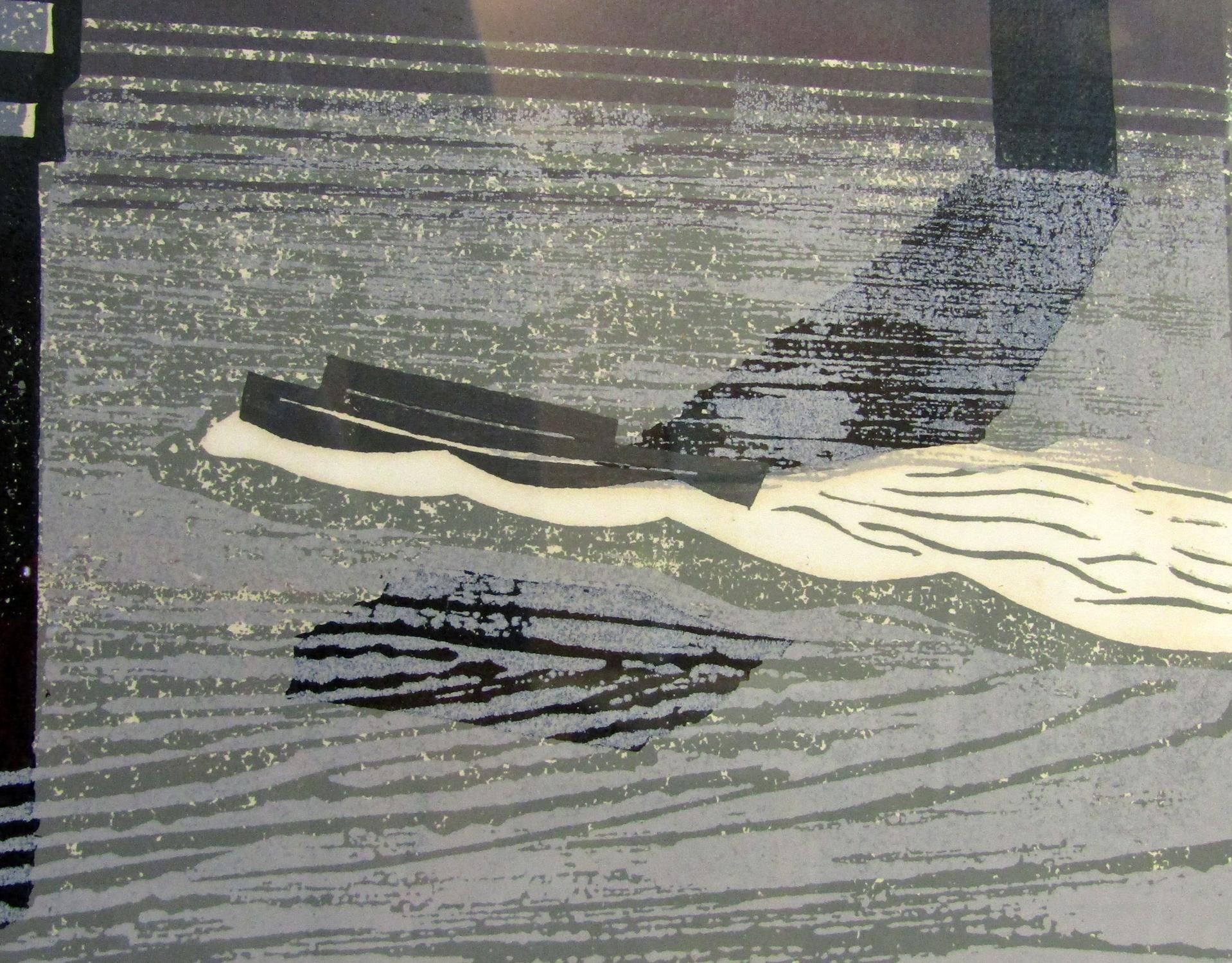 Large Signed Modernist Linocut by Edward Bawden 
