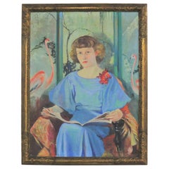 Large Signed Oil Portrait Titled Betsy by Barbara Hunter Watt, 1936