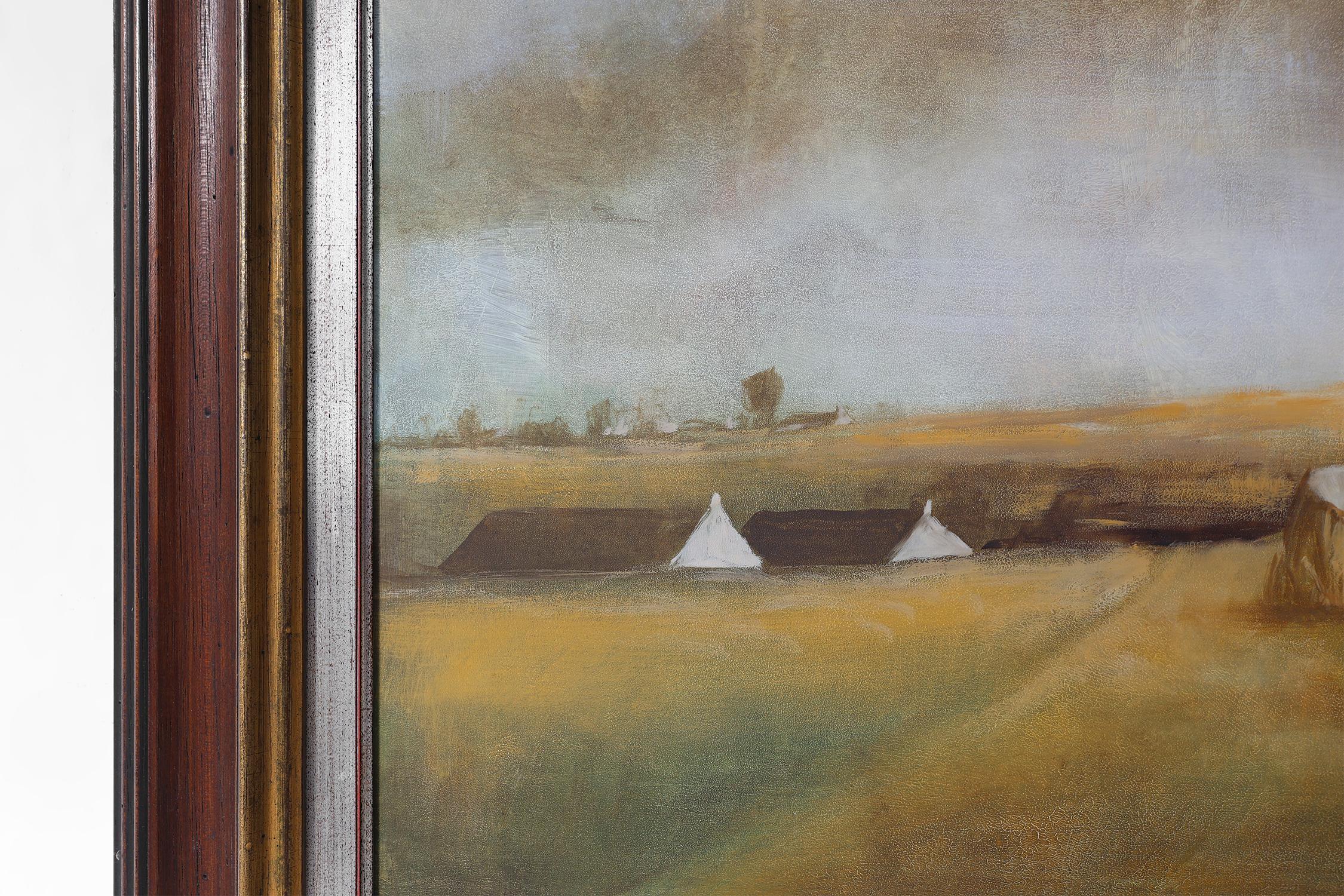 Großes signiertes Gemälde einer Heulandschaft des belgischen Malers Frank Bogaert im Zustand „Gut“ im Angebot in Meulebeke, BE